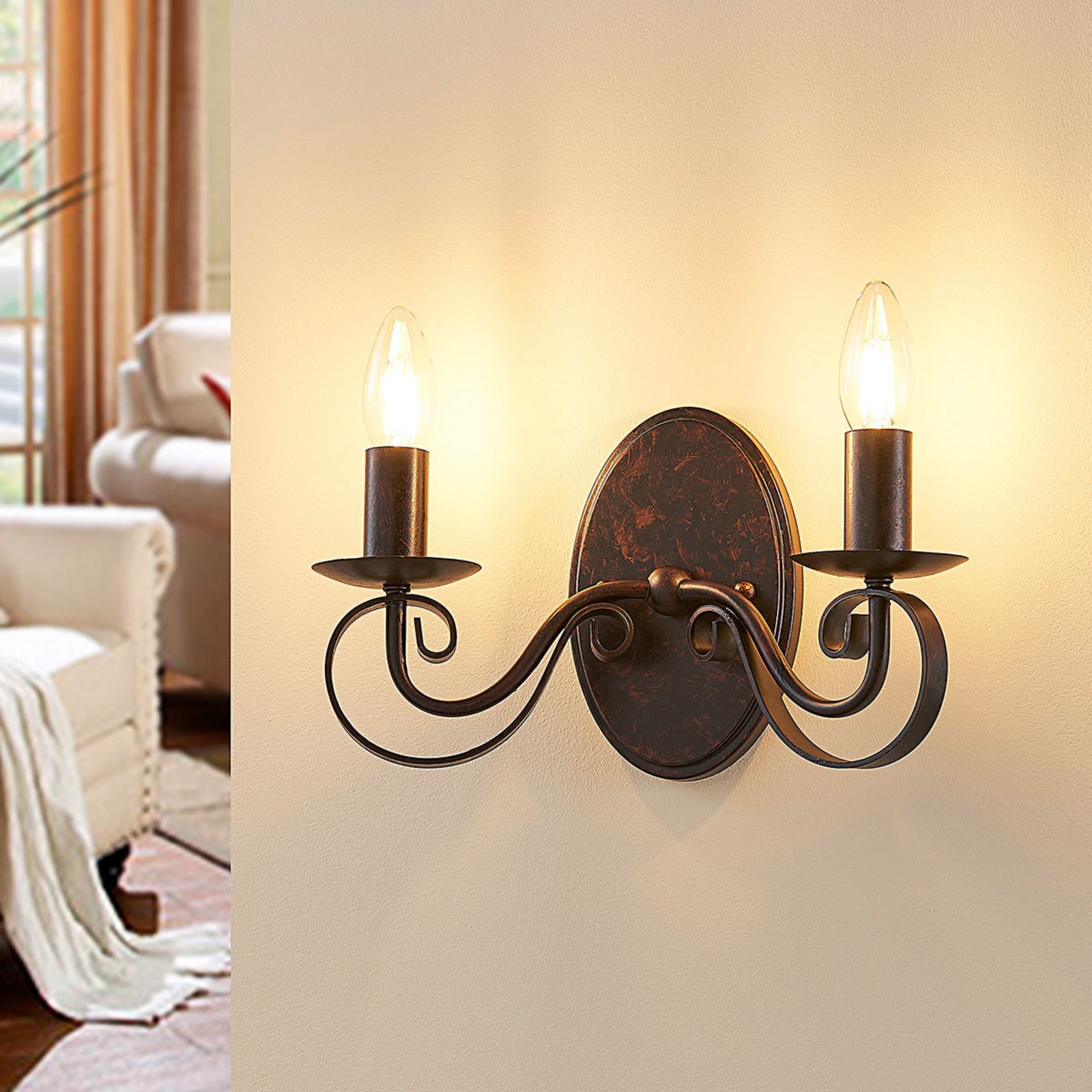 Caleb Wall Lamp Rust - Lucande