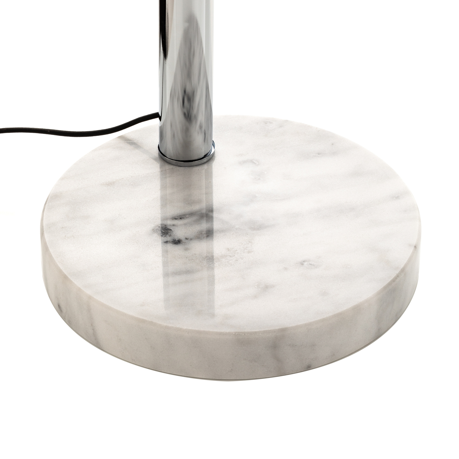 Lindby Sarinio floor lamp with marble base, chrome