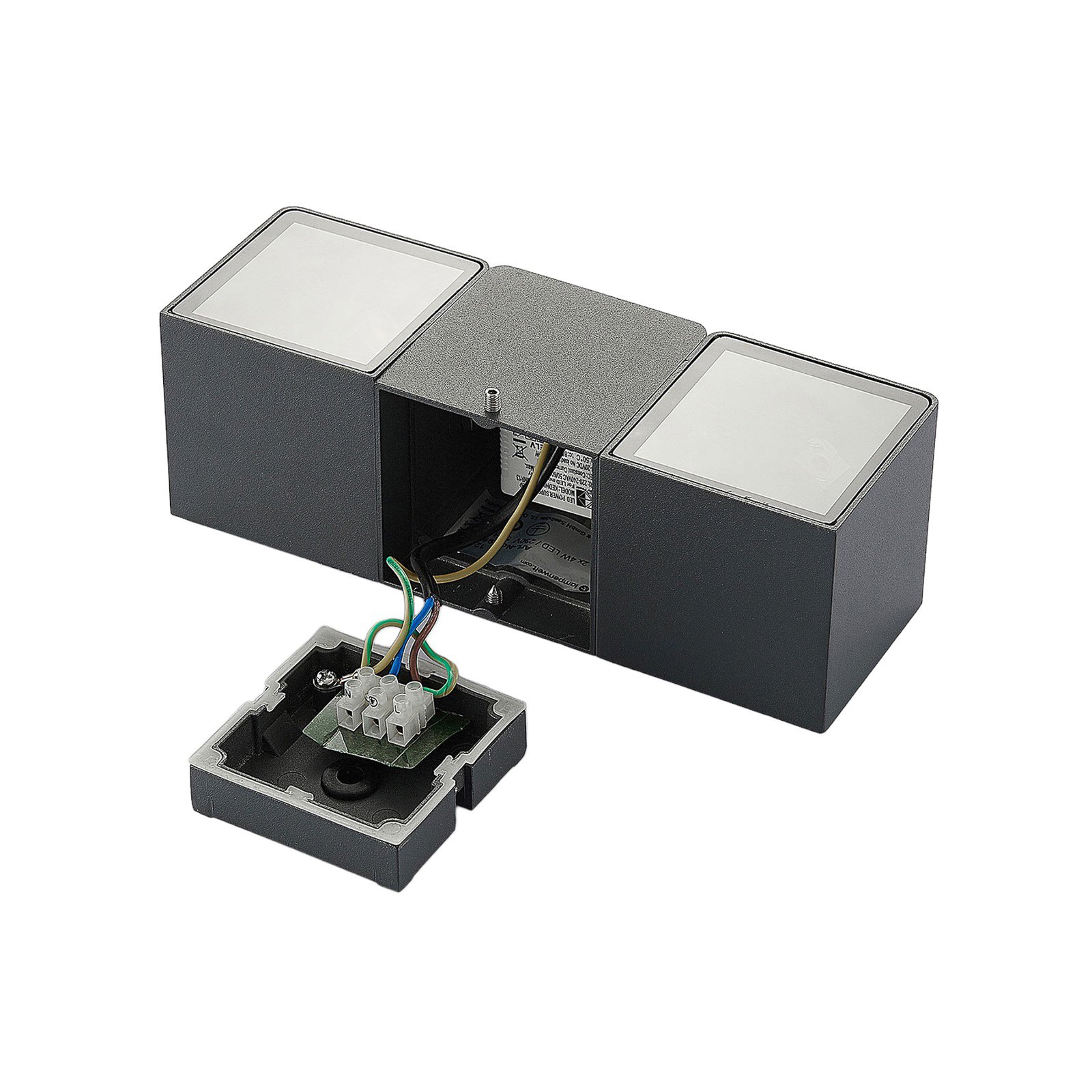 Niclas Square LED Outdoor Wall Lamp Dark Grey - Lindby