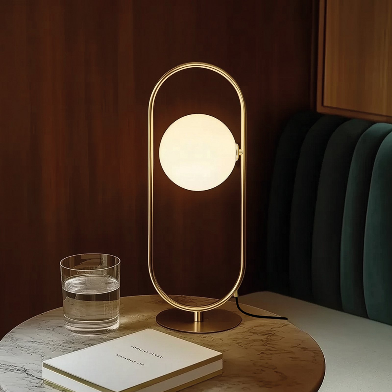 Abbacus tafellamp, goudkleurig, hoogte 64 cm - Aromas del Campo