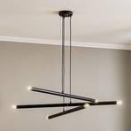 Hanglamp Tubo, zwart, 6-lamps