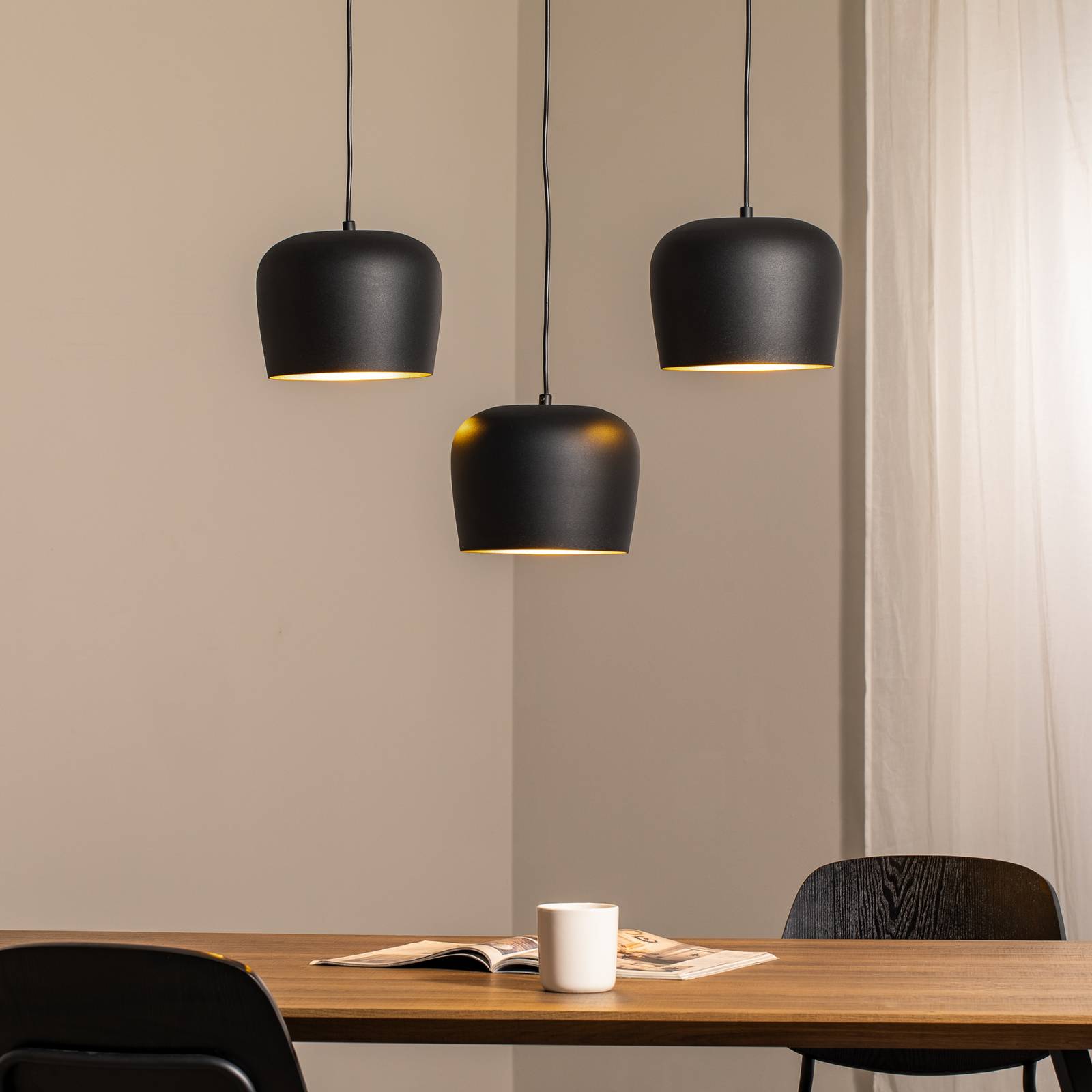 Hängeleuchte Berceste N-1410 schwarz Metall 3-flammig linear günstig online kaufen