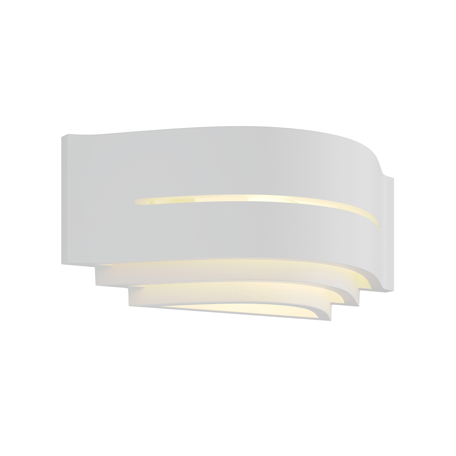 Gips-Wandlampe Amran, weiß, 3 Stufen, mit Streifen
