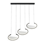 Lampada LED a sospensione Adele, lunghezza 117 cm, nero, metallo, a 3 luci.