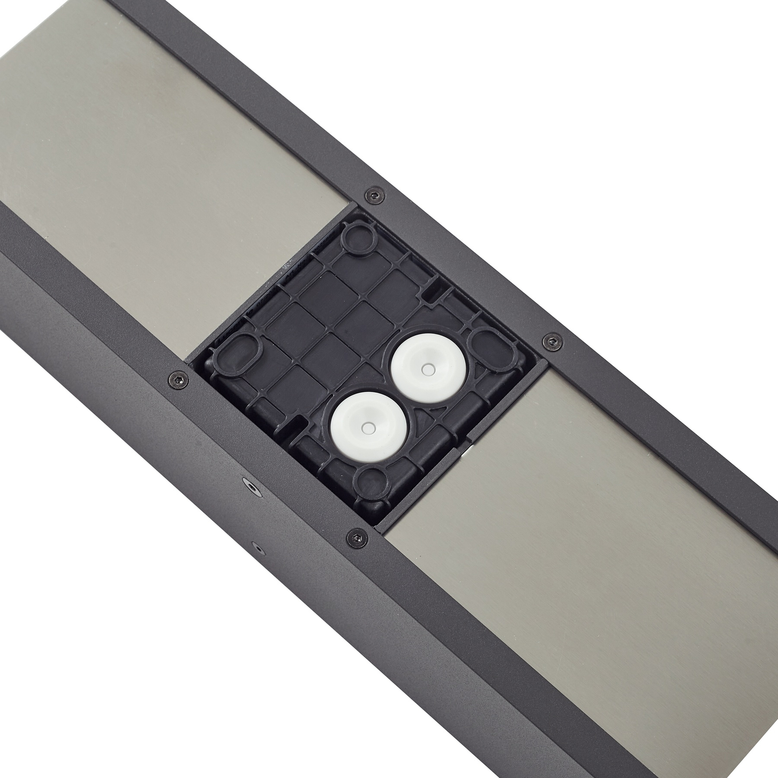 Lucande LED outdoor wall light Lavrin, black/grey, aluminium