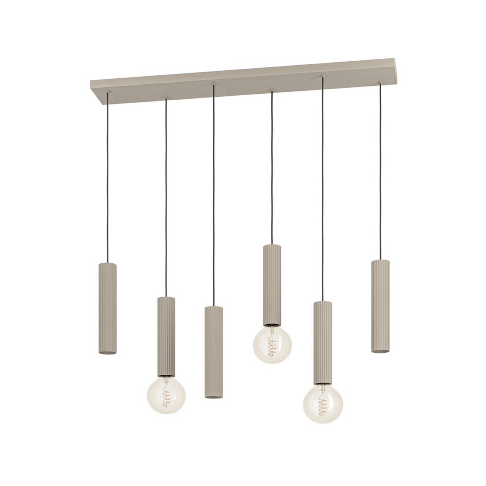 EGLO Hängeleuchte FARIOLO, beige, Länge 96 cm, 6-flg. Metall