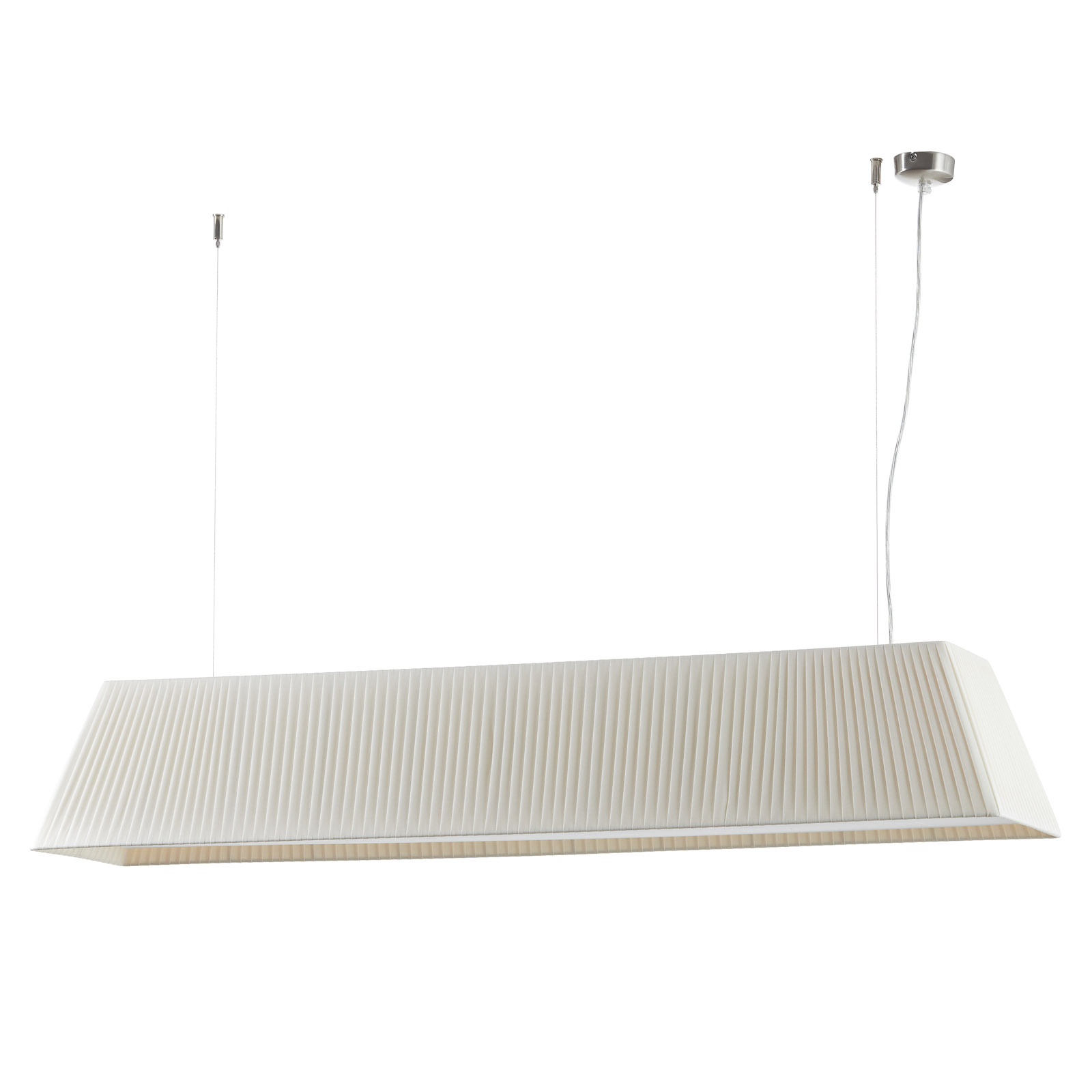 Bover Mei - längliche Stoff-Hängelampe, creme