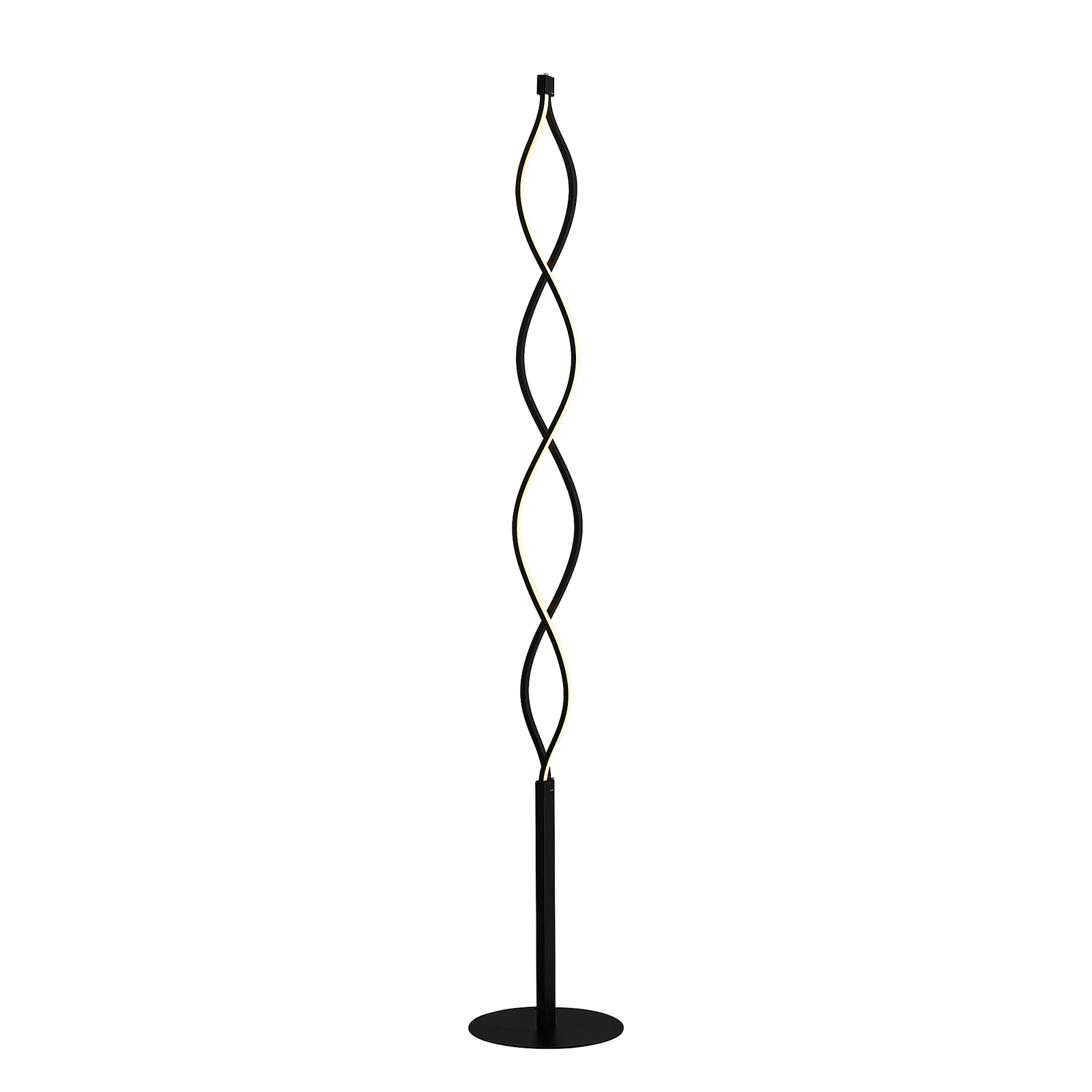 Lindby Welina stojacia LED lampa, točená, čierna
