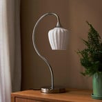 Lampa stołowa Amalfi, biała/chromowana, wysokość 51 cm, szkło, E14