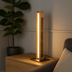 LED-laualamp Chile, nelikülgne, tamm/värviline kiltkivi, 54 cm
