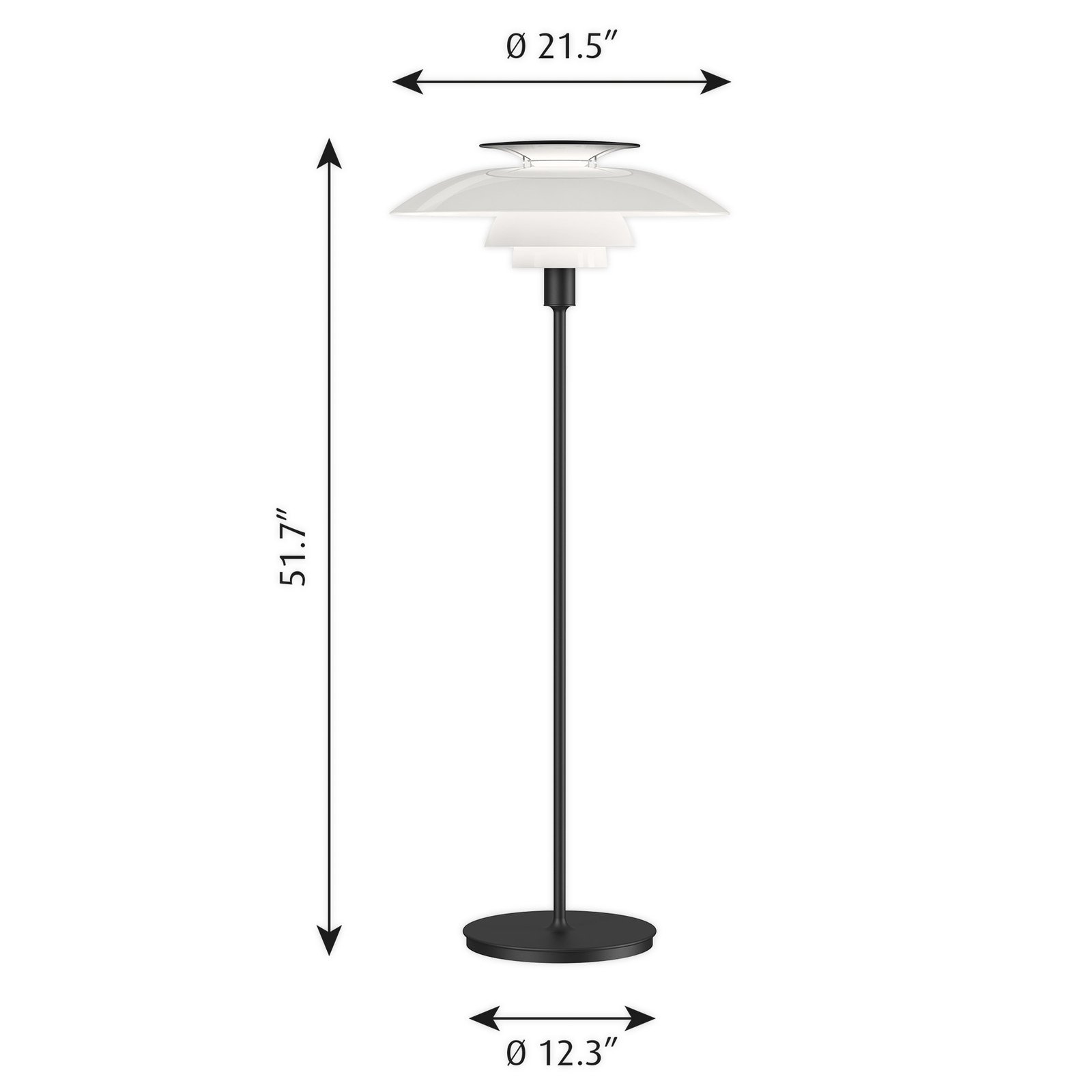 PH 80 Vloerlamp Opal/Black - Louis Poulsen