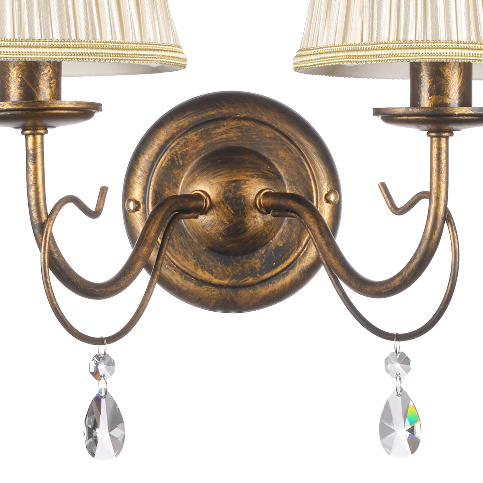 Delia wandlamp, bronskleurig, 2-lamps, breedte 25 cm
