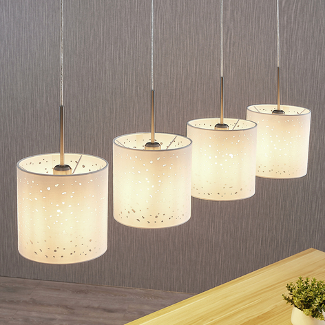 Pendelleuchte Umma, Lochdesign, 4-fl., weiß
