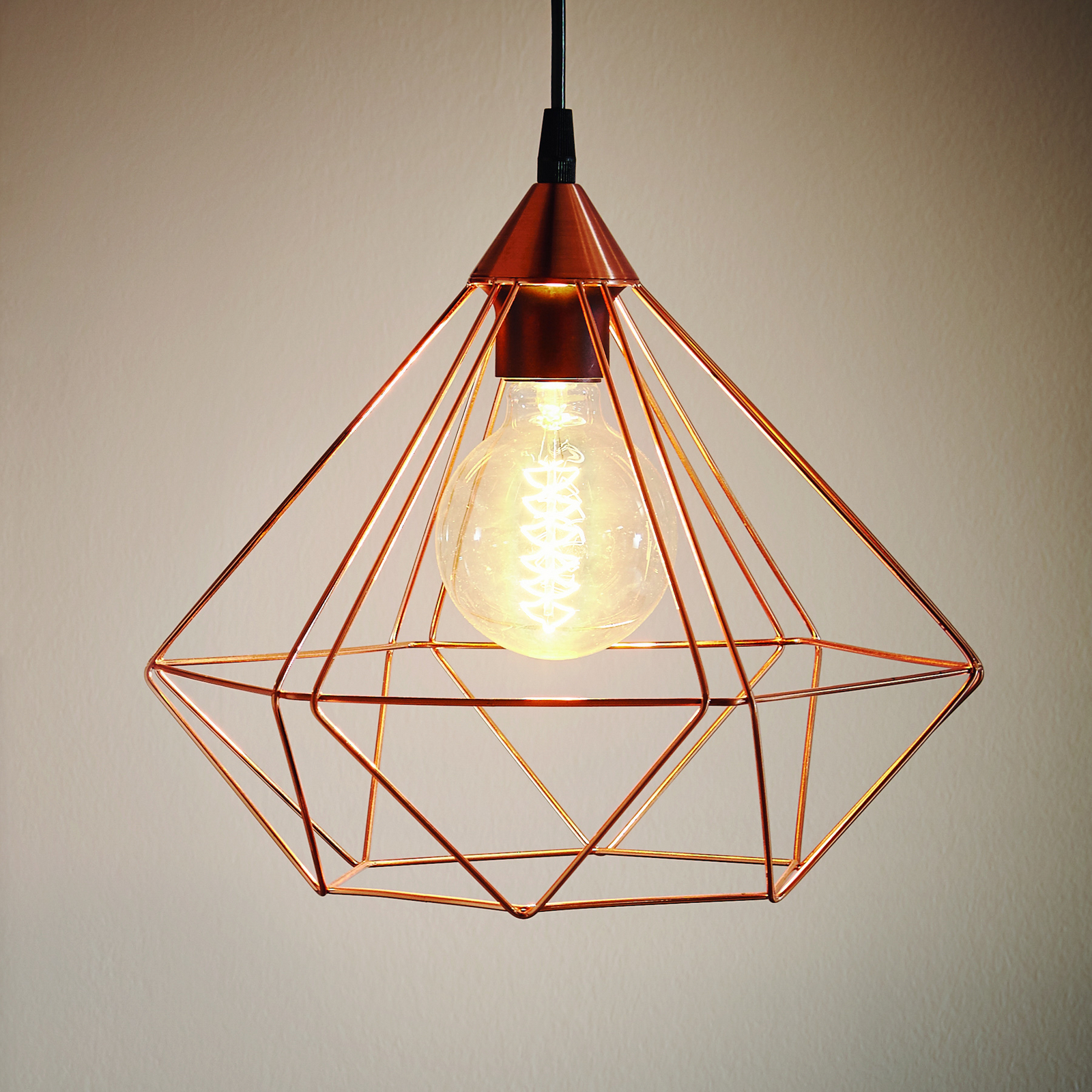 Tarbes pendant light, one-bulb 32.5 cm copper