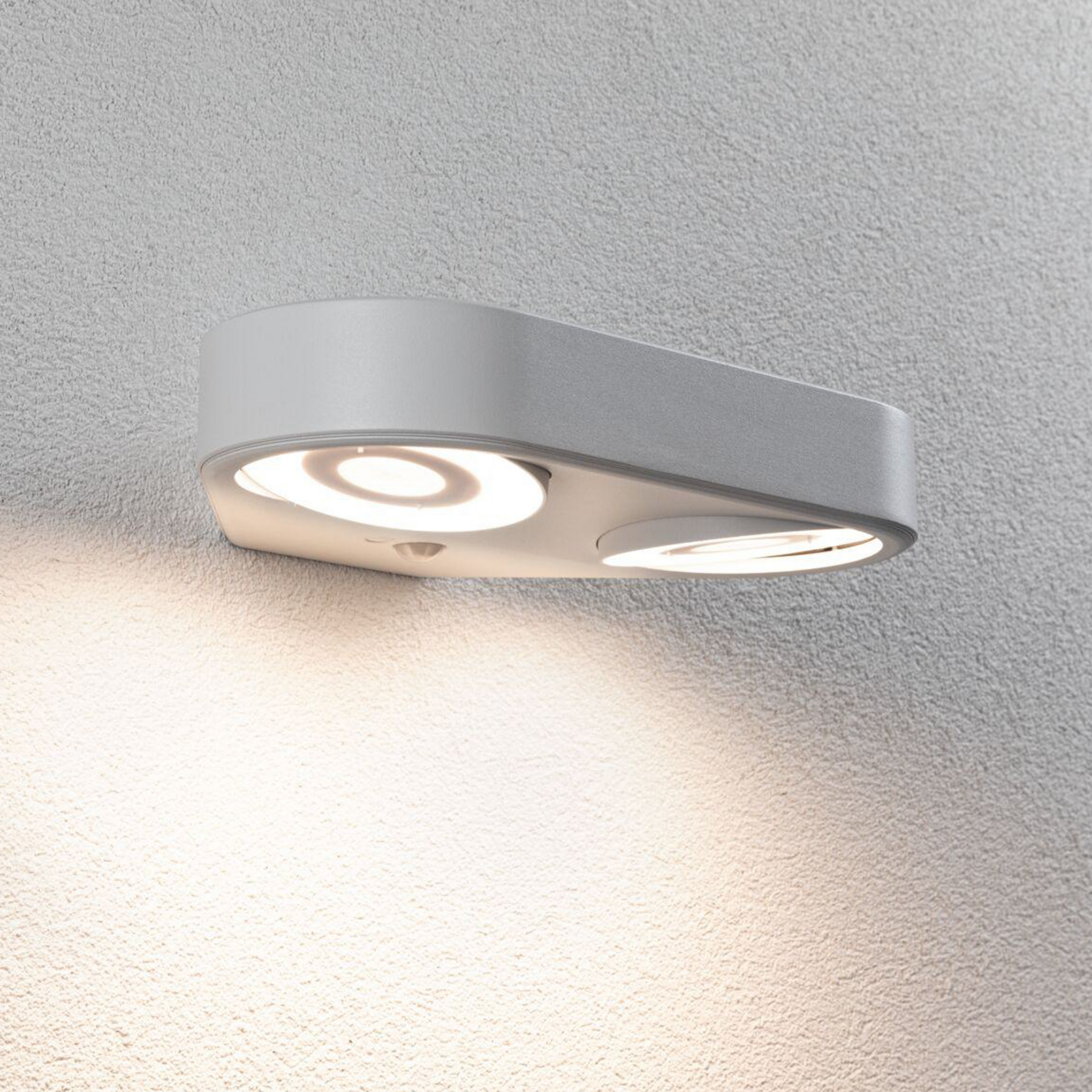 Paulmann LED-Sensor-Außenwandlampe Silma weiß 2-flammig IP44