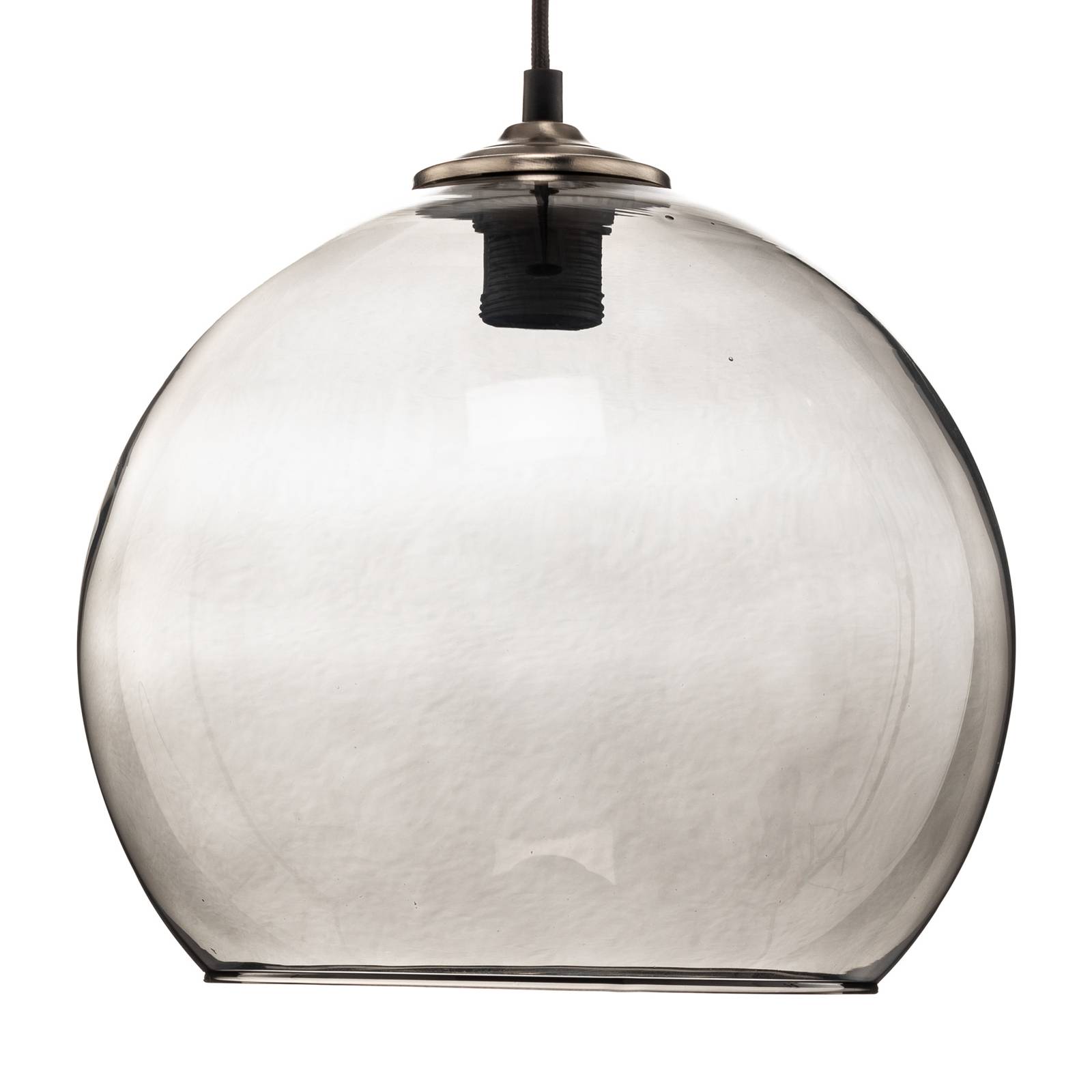 E-shop Závesná lampa guľa sklenené guľové tienidlo dymovo sivé Ø 30cm
