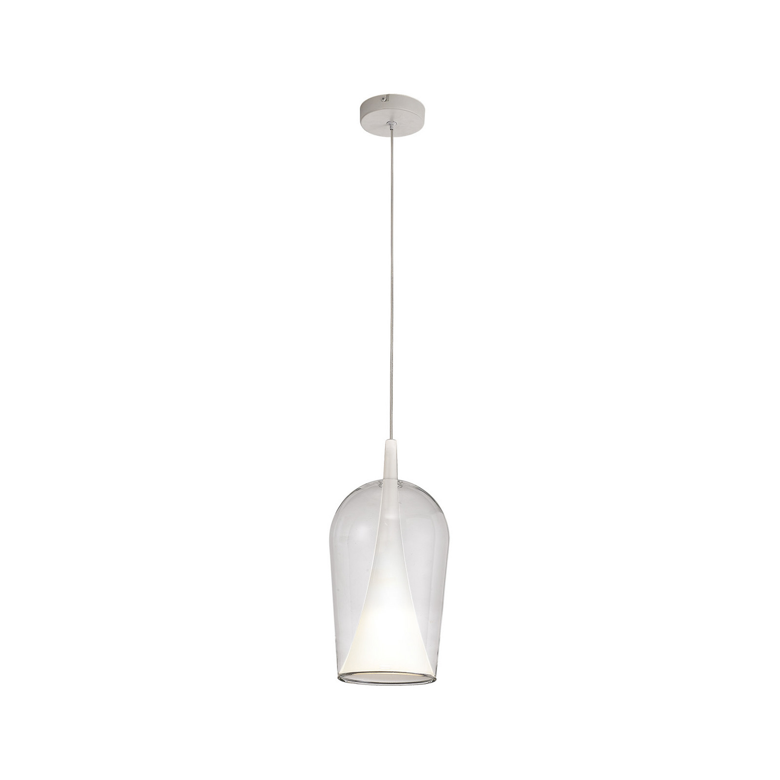Mantra Iluminación Elsa viseća svjetiljka, 1 žarulja, Ø 17 cm, staklo, prozirno - Dnevni boravak/blagovaonica - bistra, bijela