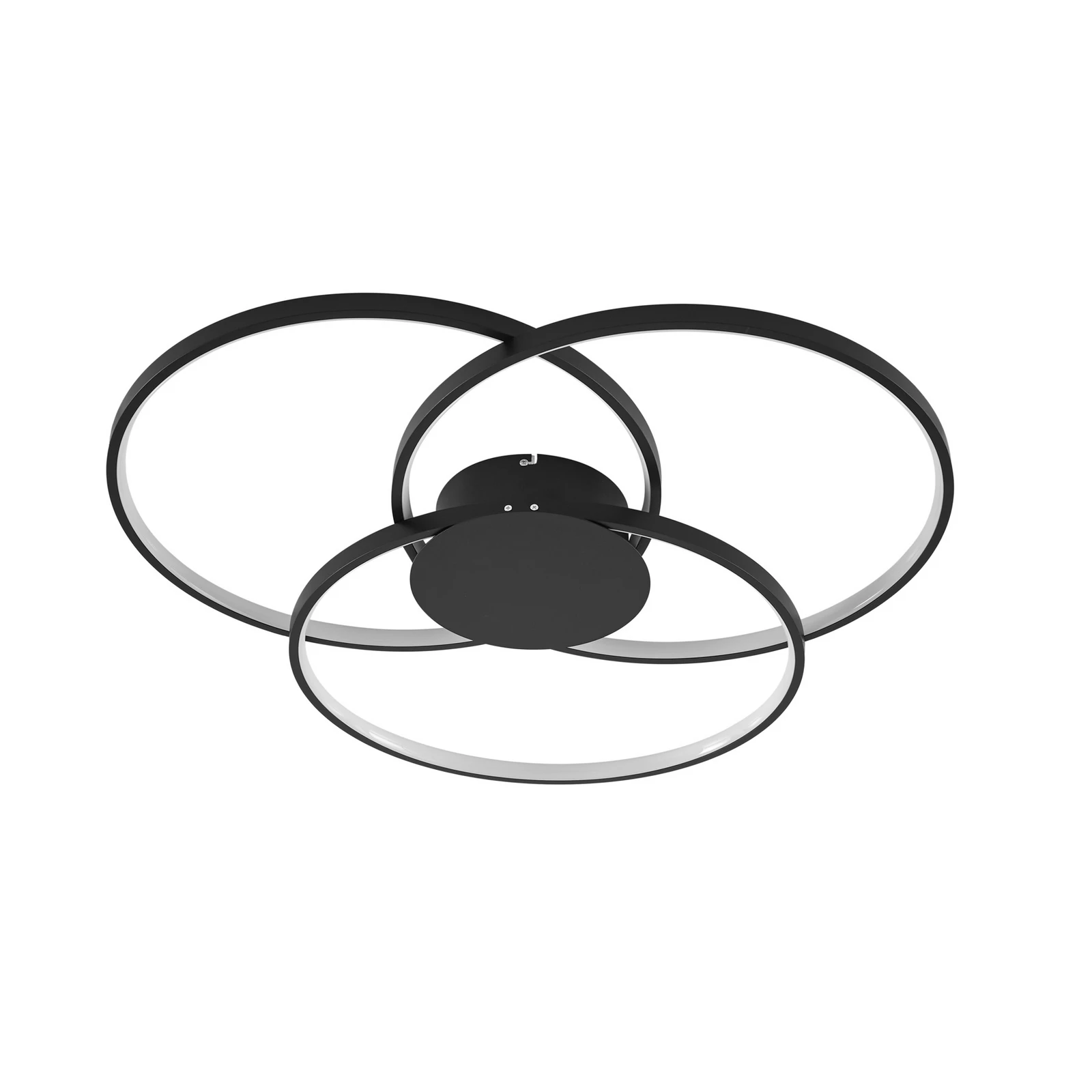 Lindby, plafonnier LED Riley, noir, 3 000 K, à intensité variable