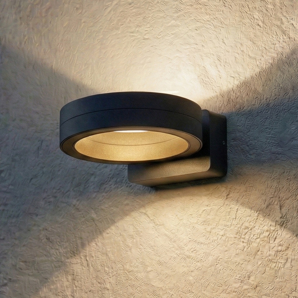Lindby Selviro LED-utomhusvägglampa, svart från Lindby