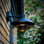 Dyberg Larsen Außenwandlampe Morph, schwarz, Metall