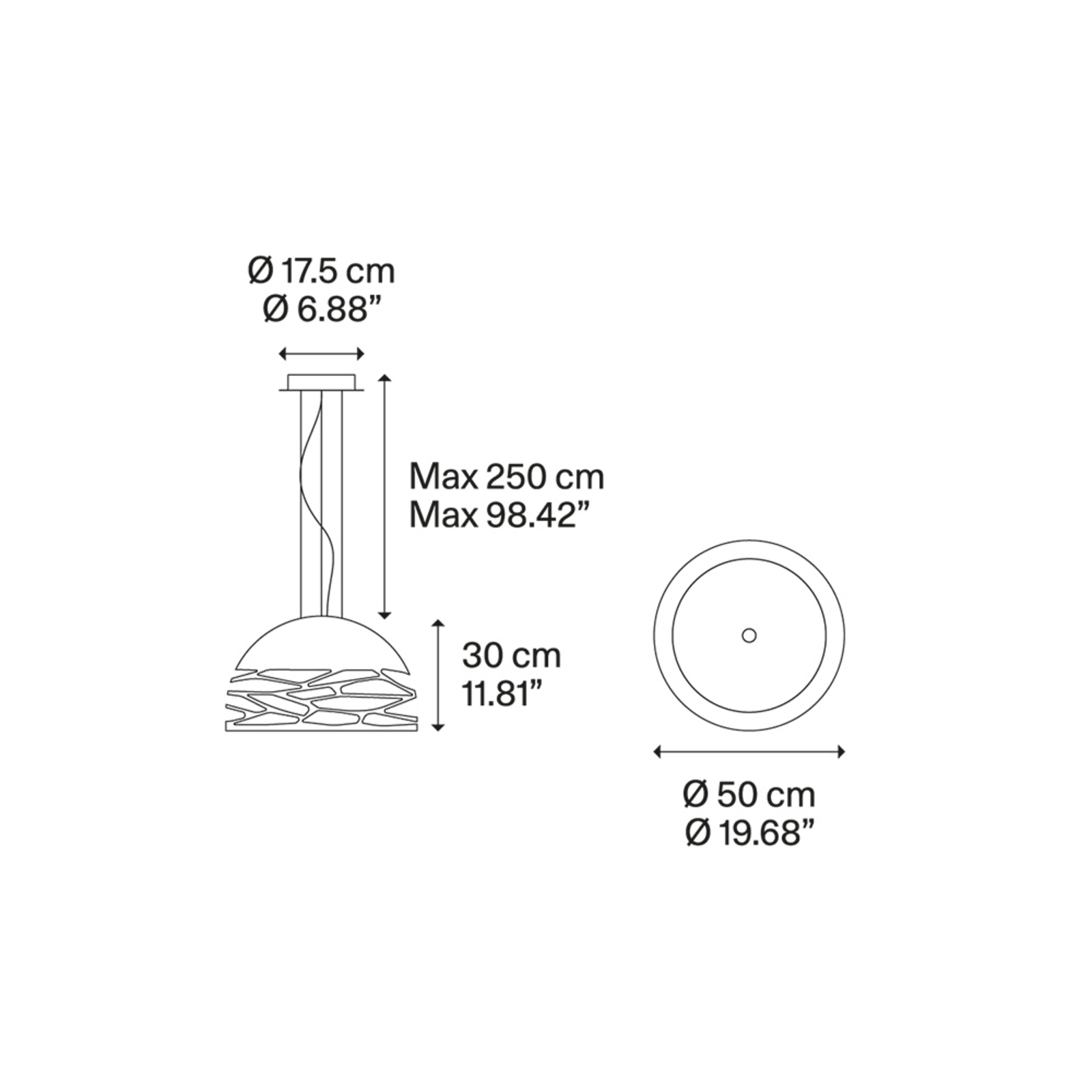 Kelly SO1 Lustră Pendul ø50 White - Lodes