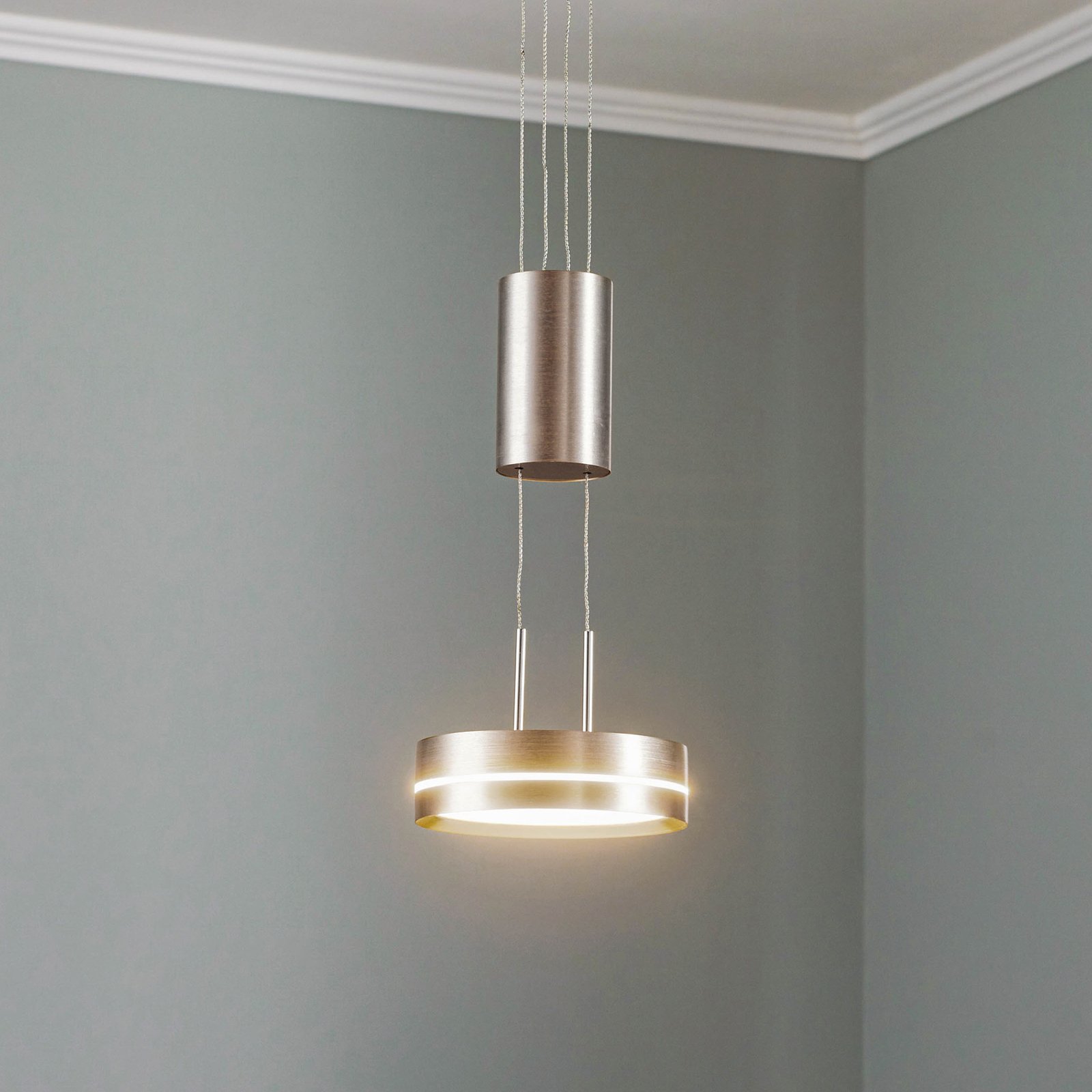 Lindby Eilika LED-Pendelleuchte, 1-fl. nickel