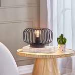 Lindby Krish stolová lampa vzhľad klietky, čierna