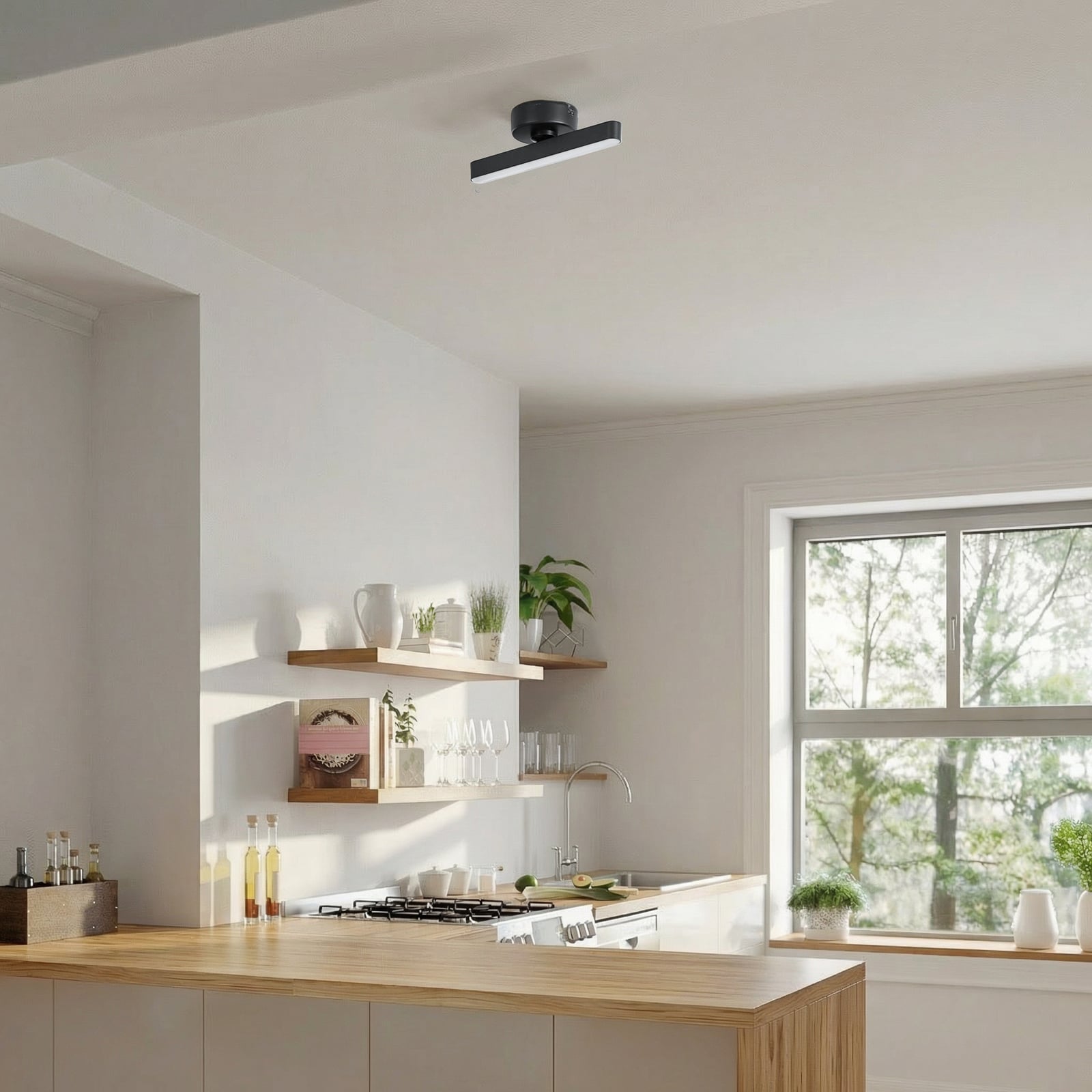 Lindby LED φωτιστικό οροφής Eldrin, 1-φωτιστικό, μαύρο, λωρίδα φωτός Lindby LED φωτιστικό οροφής Eldrin, 1-φωτιστικό, μαύρο, λωρίδα φωτός
