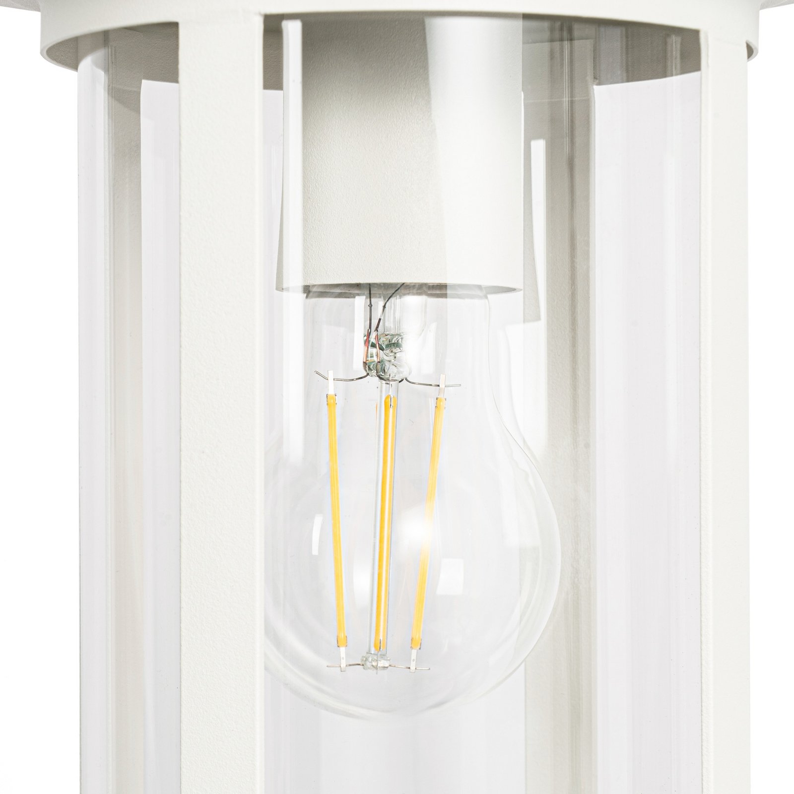 Lindby Wegeleuchte Zayn, weiß, Glas, Höhe 109 cm, IP65