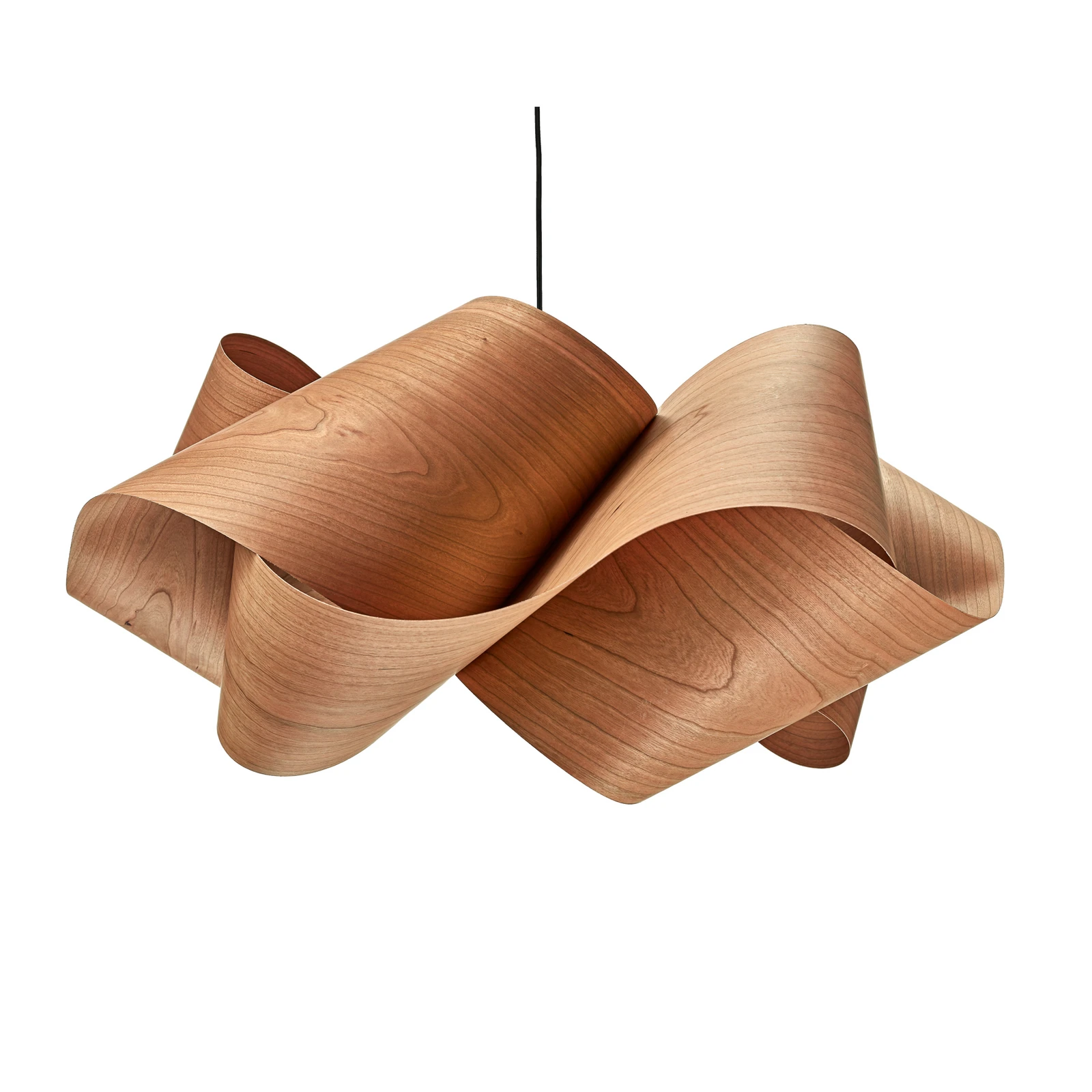 LZF rippvalgustid Swirl, kirssipuu-/niklivärvi, Ø 54 cm puit