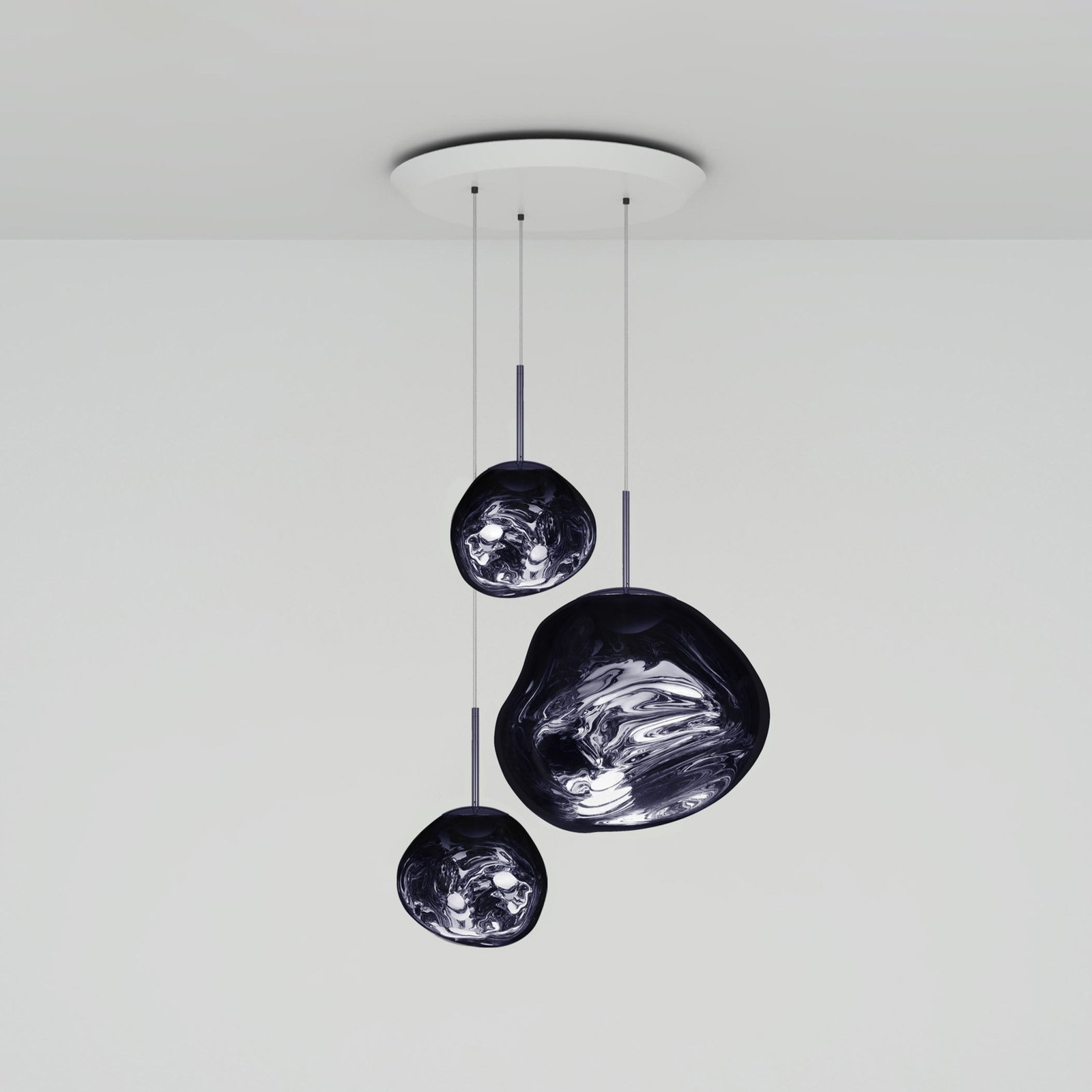 Tom Dixon hanging light Melt Trio Round, Ø 81 cm, 3-bulb