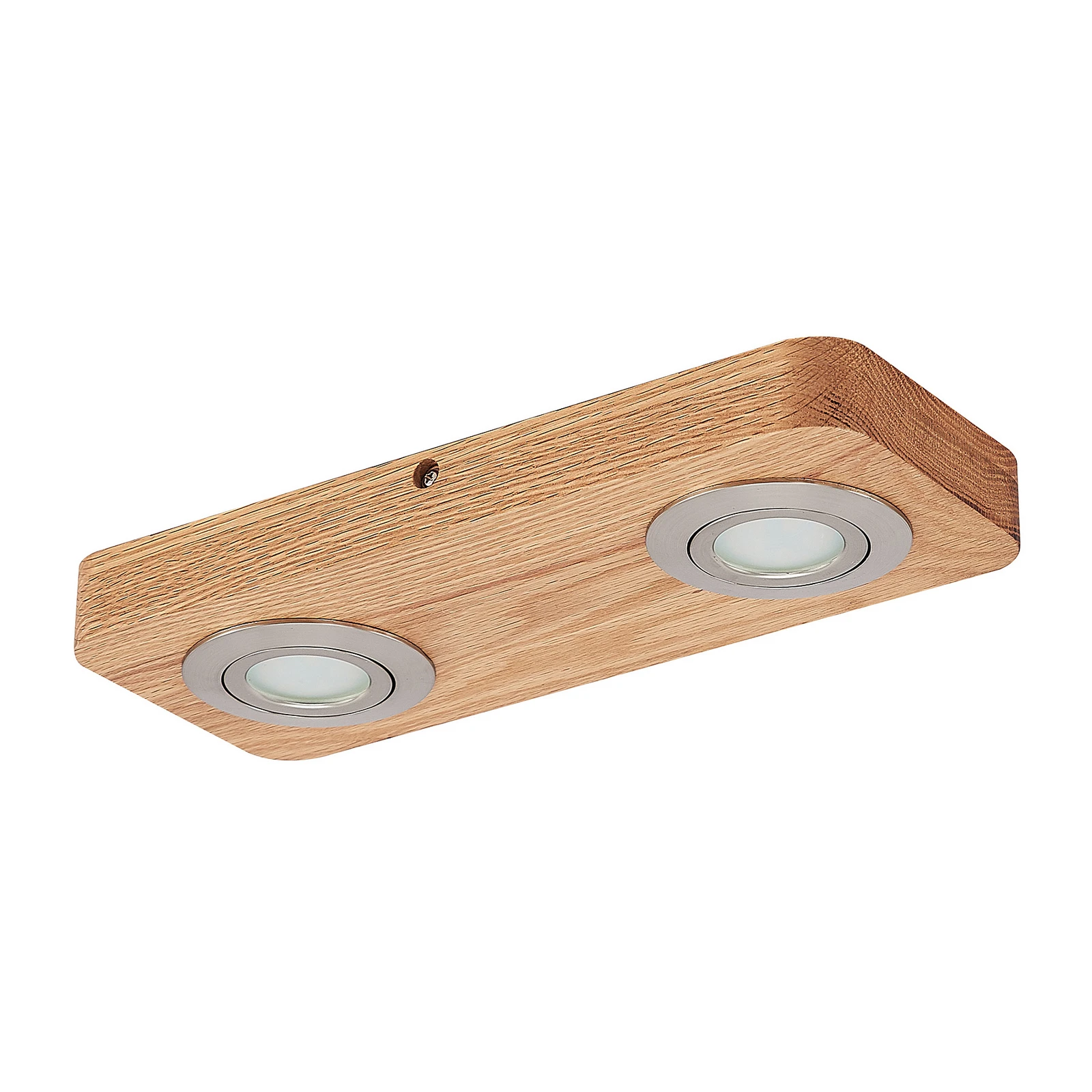 Plafón LED Lindby Mikari, 30 cm, madera, orientable