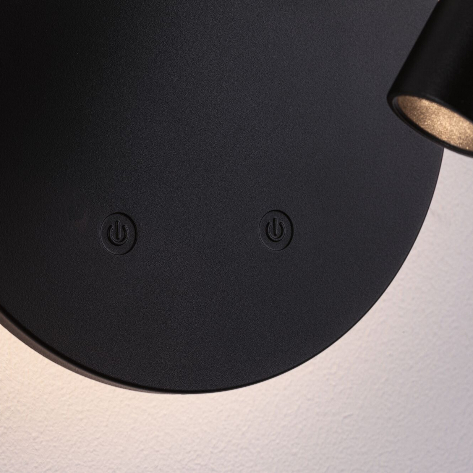 Applique murale LED rechargeable Miora, noire, bras flexible, variateur Applique murale LED rechargeable Miora, noire, bras flexible, variateur