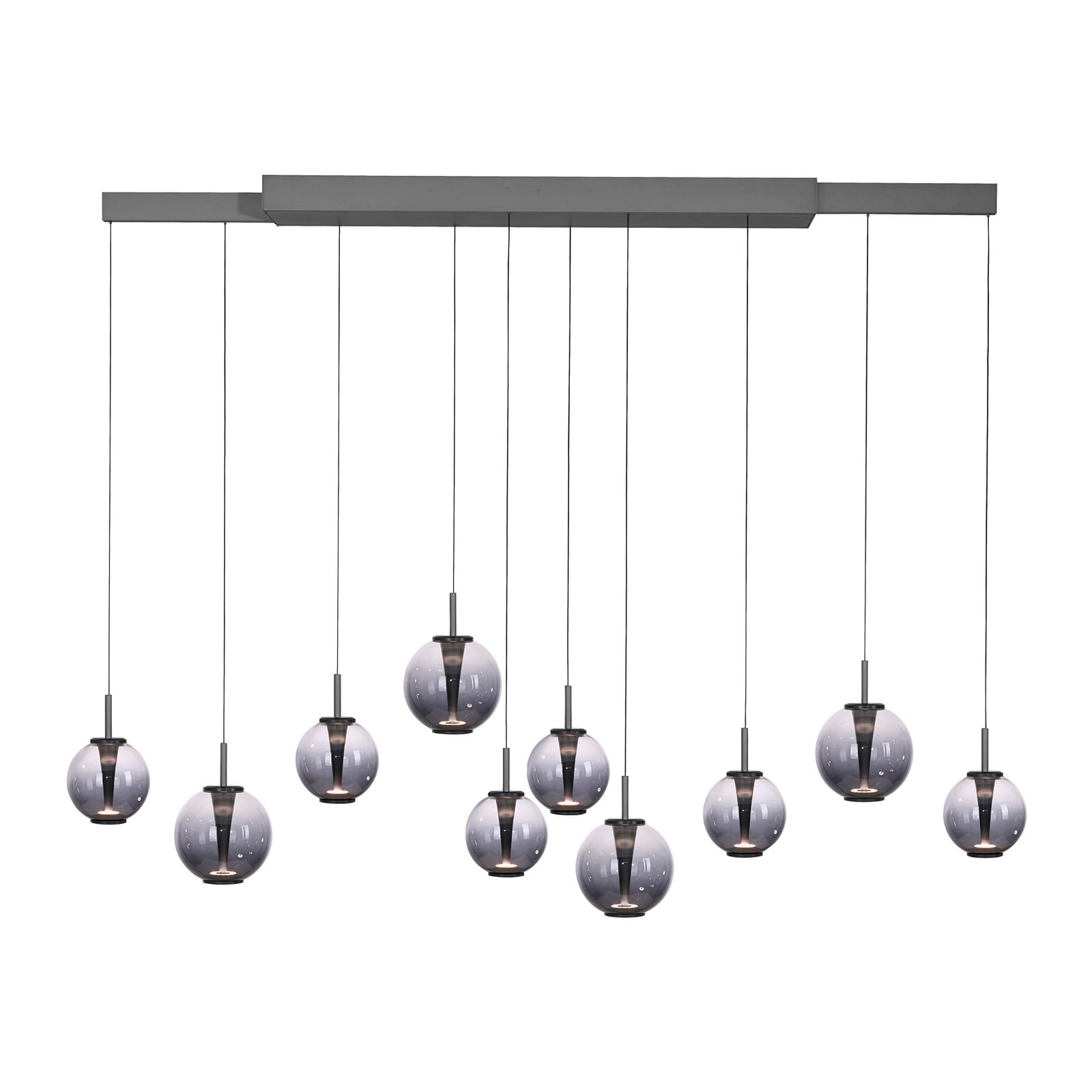 E-Infinity LED-Hängelampe grau/rauchgrau 198cm,10-flg - PURE E-Infinity LED-Hängelampe grau/rauchgrau 198cm,10-flg - PURE