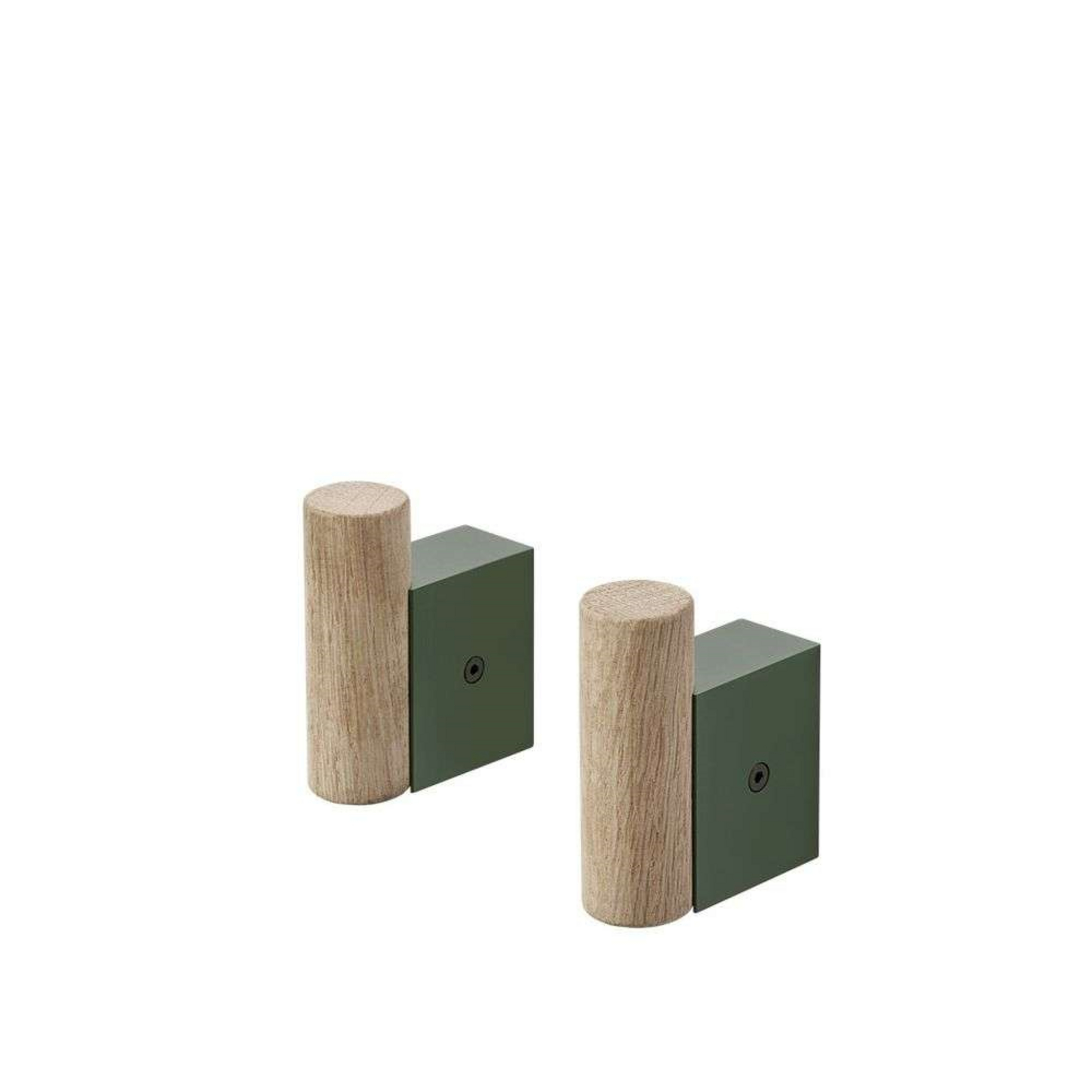 Attach Hook Set of 2 Oak/Sombre Green - Muuto