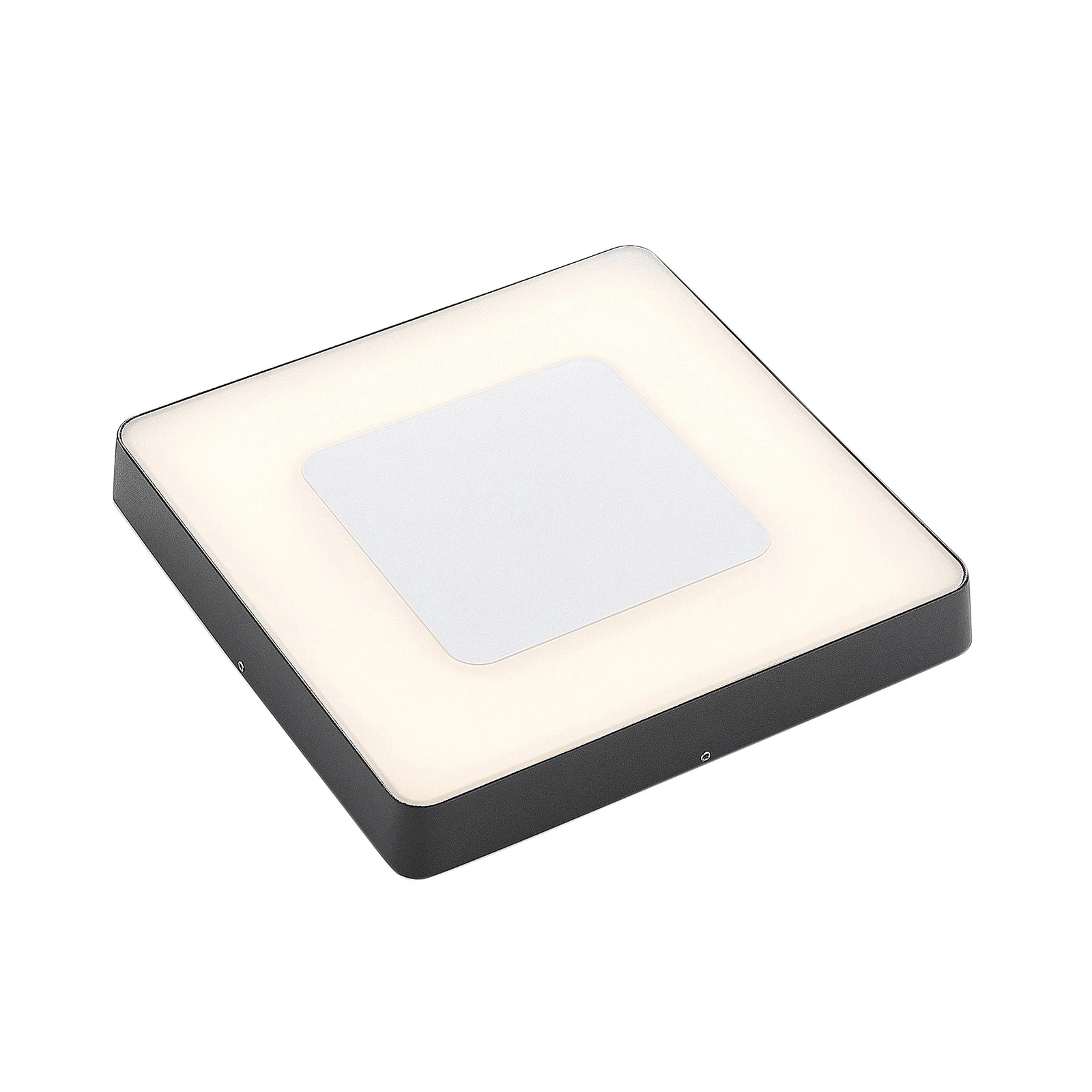 Lucande LED-Außendeckenleuchte Sora, eckig, Sensor, IP54