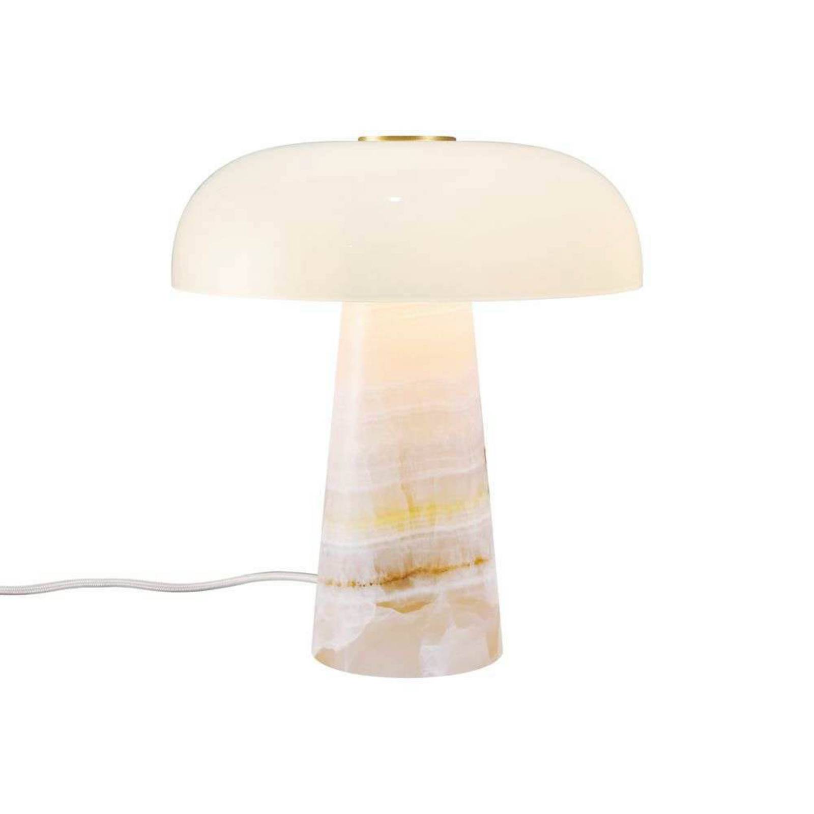 Lampa stołowa Glossy, różowo-biała, wysokość 24 cm, marmur/szkło
