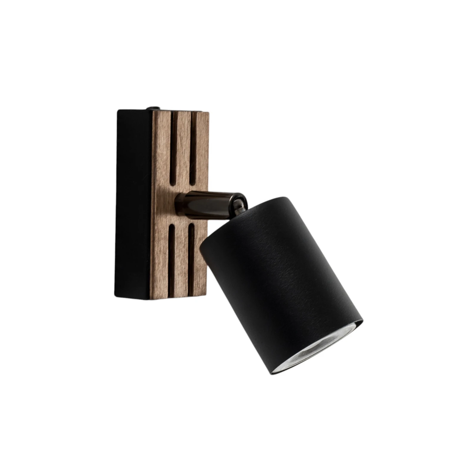 Envostar Tino 1-bulb wall spotlight, black/wood