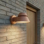 Lucande Moena LED kültéri fali világítás, barna, fém, IP44