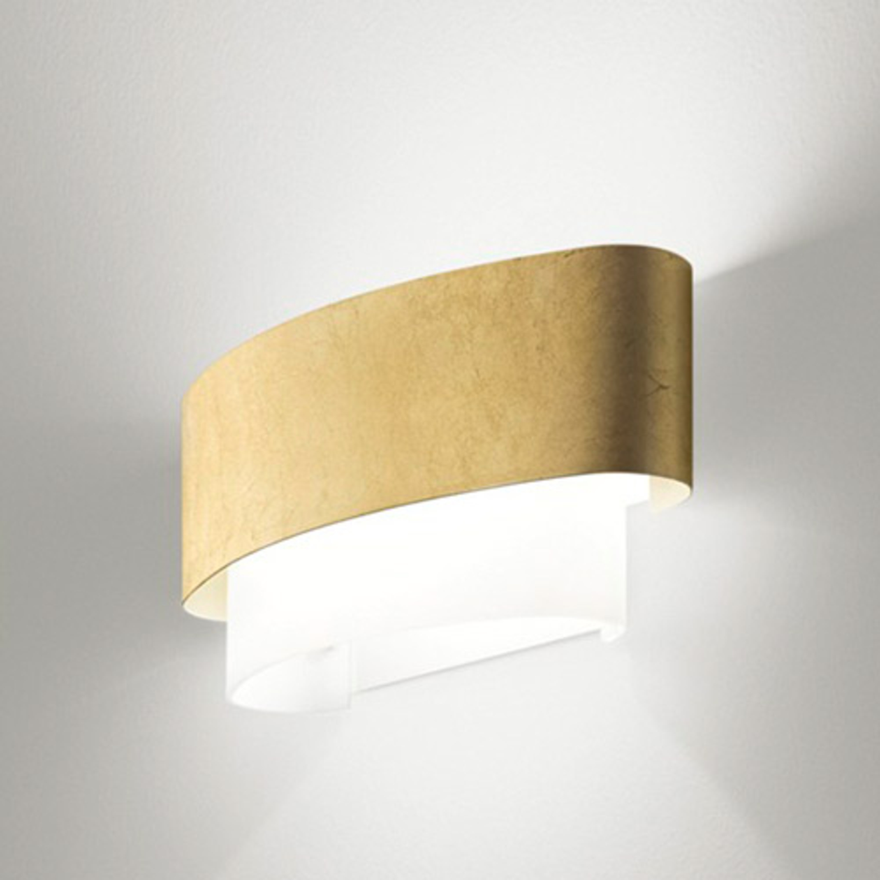 Linea Light In a gold leaf look - Matrioska wall light, for Living / Dining Room, metal, E27, 57 W, energy efficiency: A++, W: 40 cm, H: 18 cm