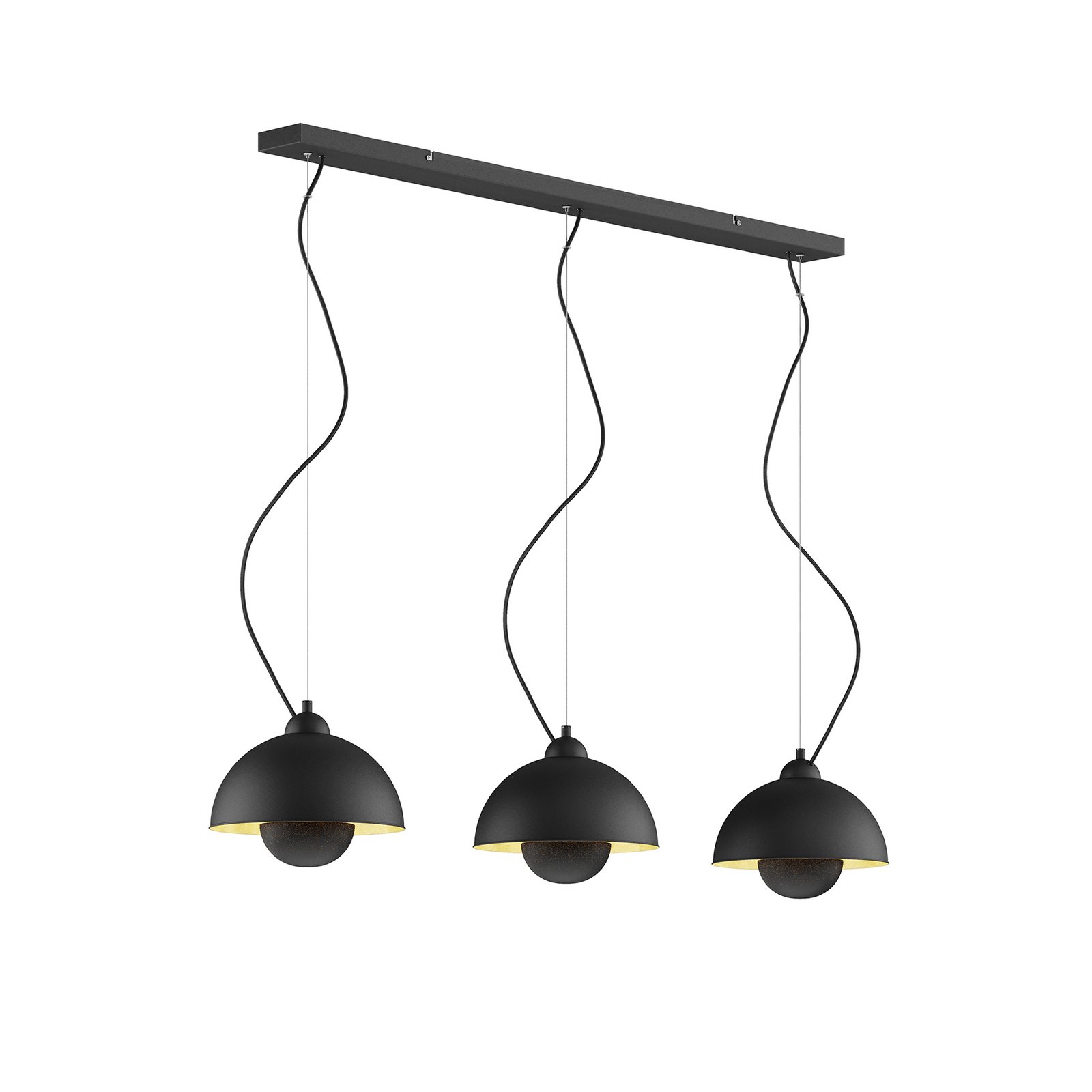 Gretja 3 Hanglamp Black/Gold - Lindby