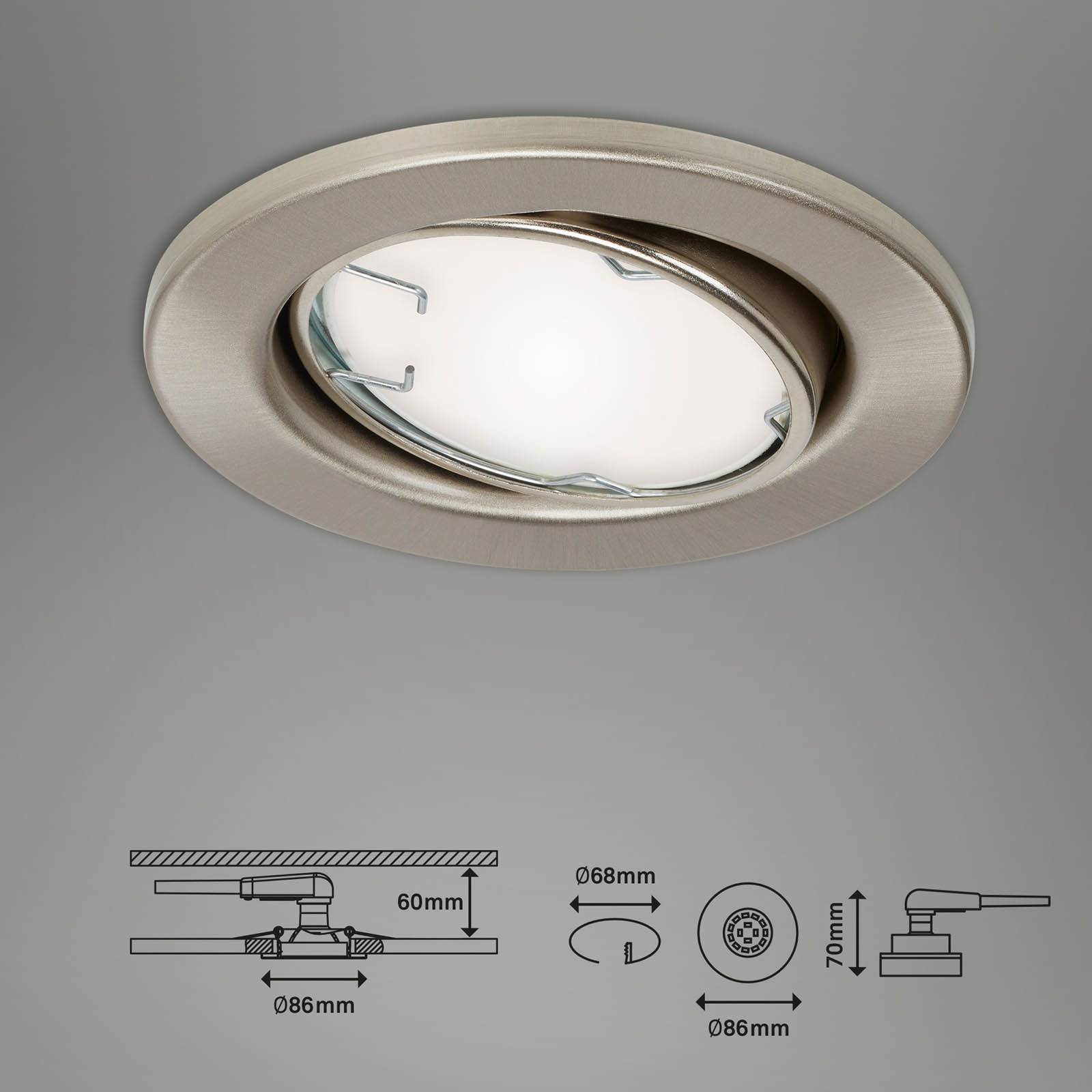 Briloner Luminaire encastrable LED Fit Move S, CCT RVB 3er, nickel