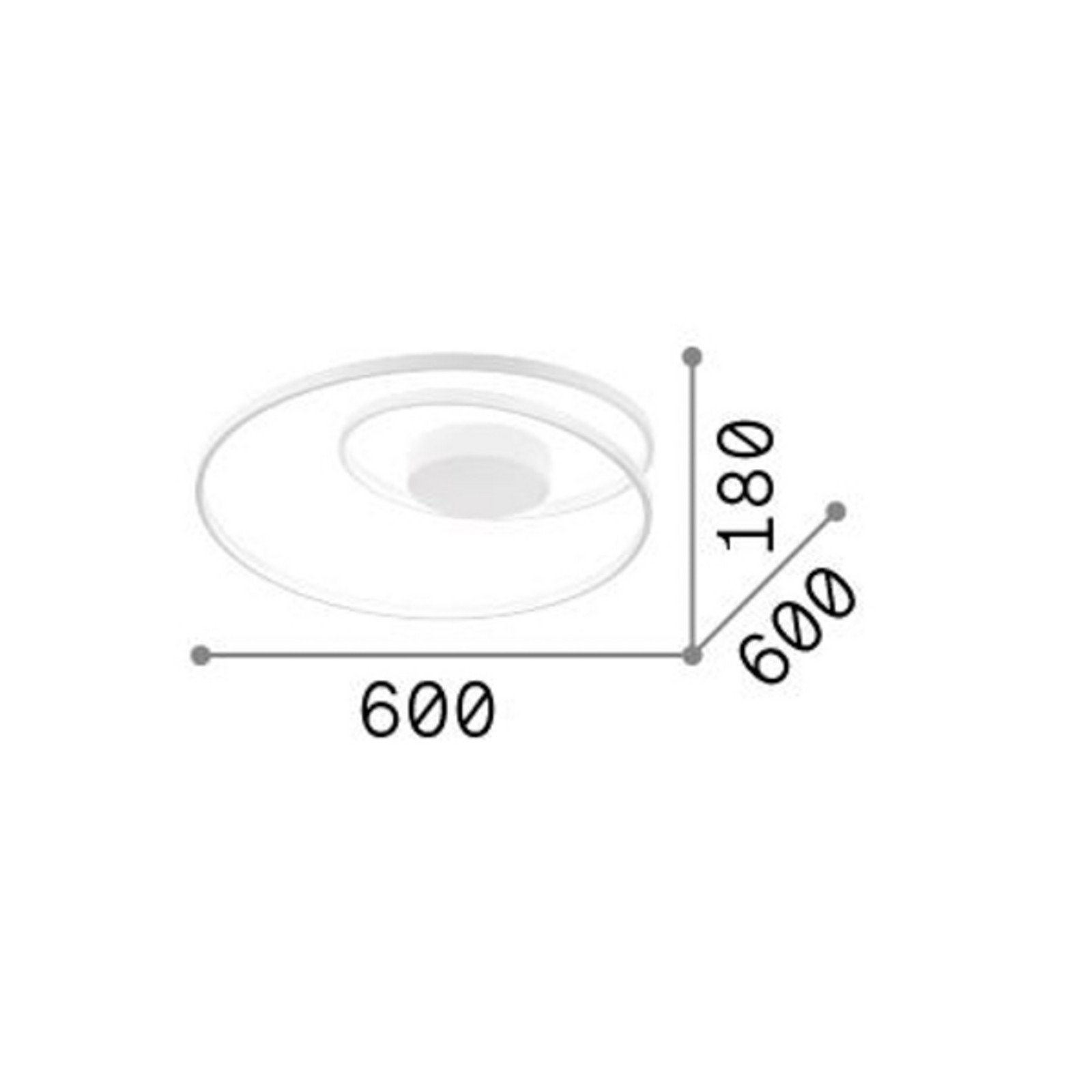 Ideal Lux Plafonieră cu LED Dali negru metal Ø 60 cm