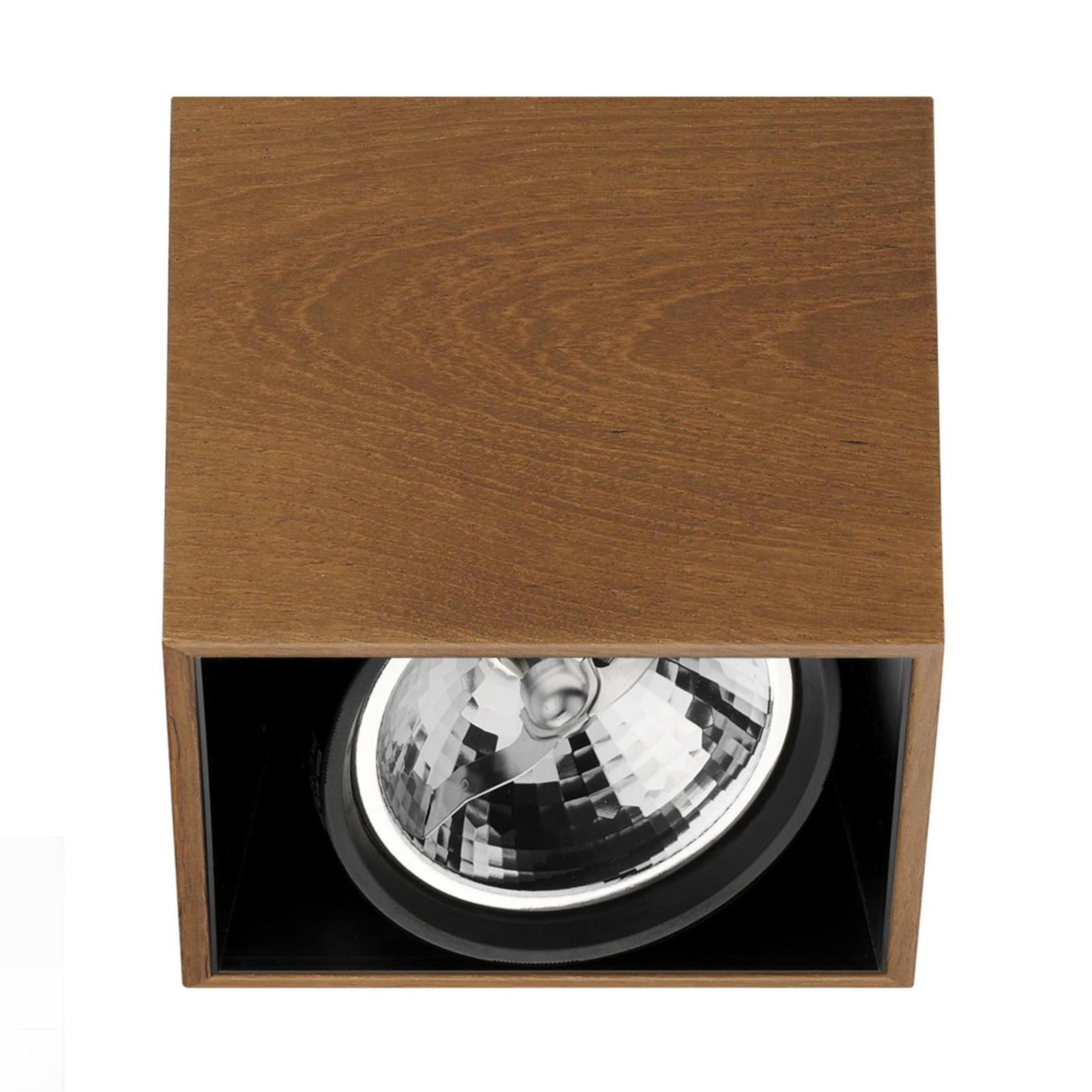 Flos ARCHITECTURAL Compass Box - Square Ceiling Lamp, Teak, for Living / Dining Room, Steel, die-cast aluminium, G53, 75 W, energy efficiency: A++, L: 16.5 cm, W: 16.5 cm, H: 13.5 cm