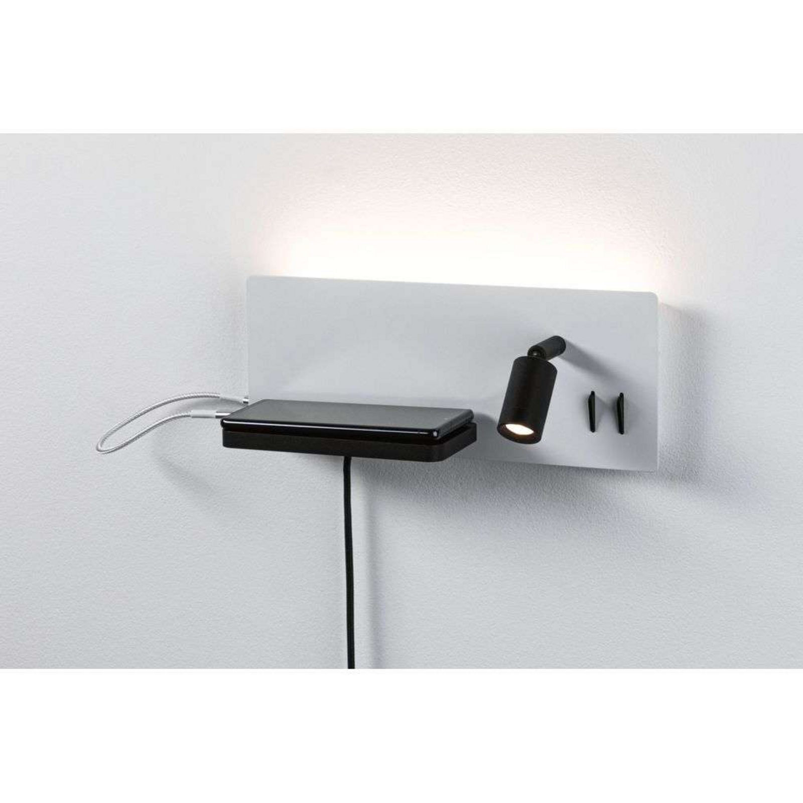 Serra LED Vägglampa USB C Dim. Right Side Matt Vit/Matt Svart - Paulmann