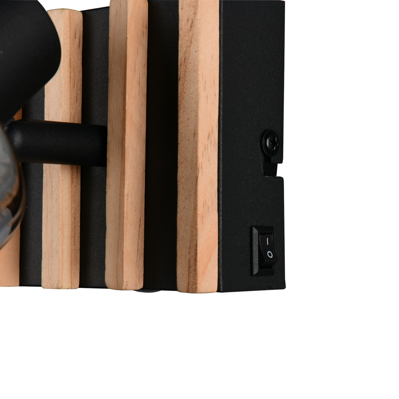 Spot Travia, 1 bec, negru/cenușiu fumuriu, întrerupător