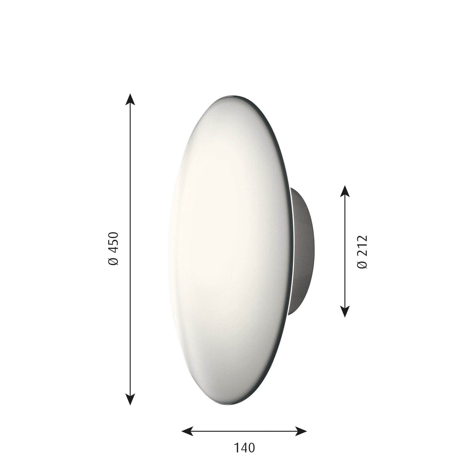 AJ Eklipta Wall/Ceiling Lamp Ø450 White - Louis Poulsen