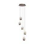 LED-Hängelampe Seeds, Ø 30 cm, cremefarben, Glas, 5-flg.