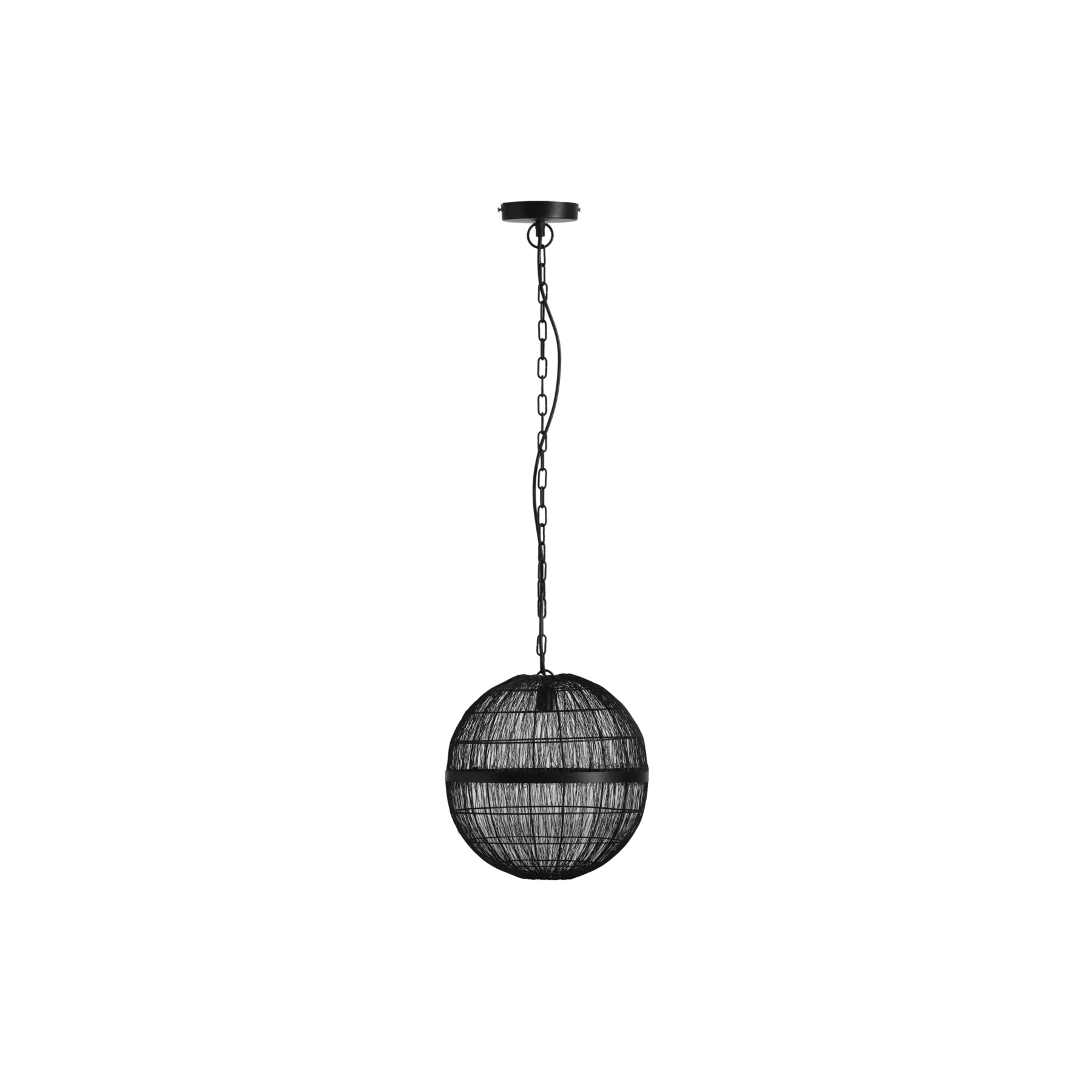 Lámpara colgante Hermi II, metal, negro, Ø 30cm