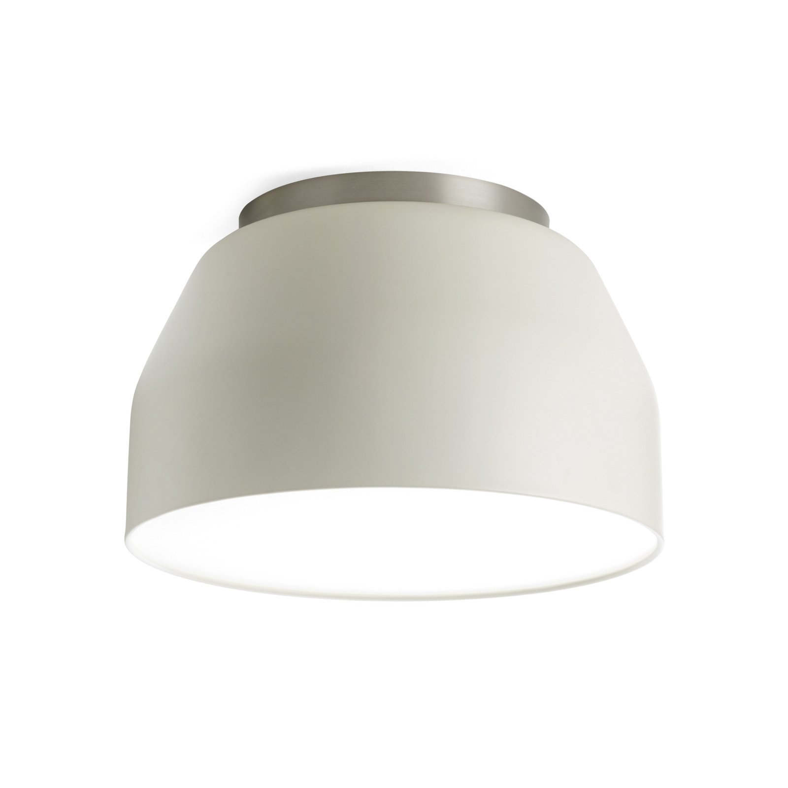 Mug ceiling light, cream white with chrome detail Ø40cm